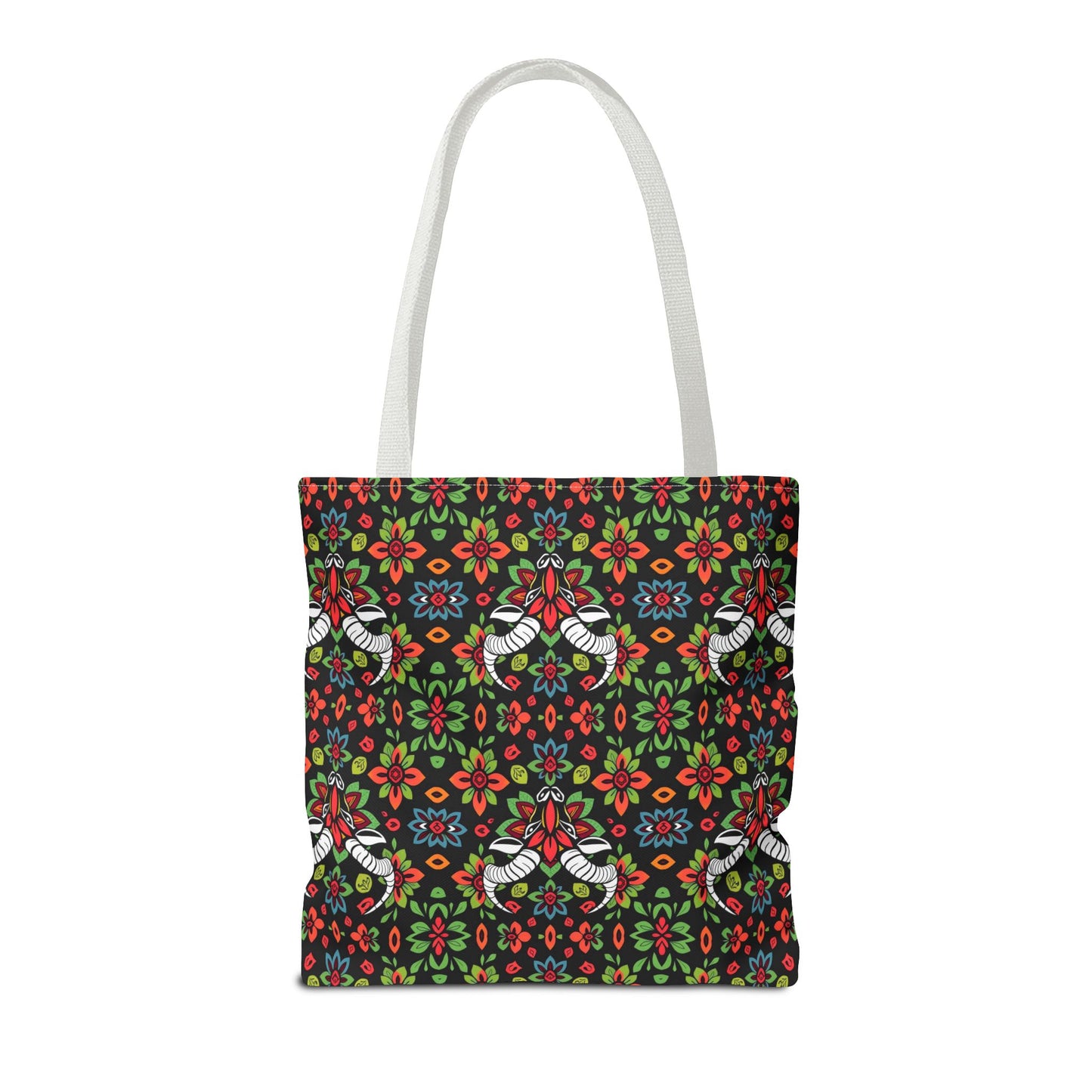 Tote Bag (AOP), Taurus, Zodiac v1, Flower Pattern