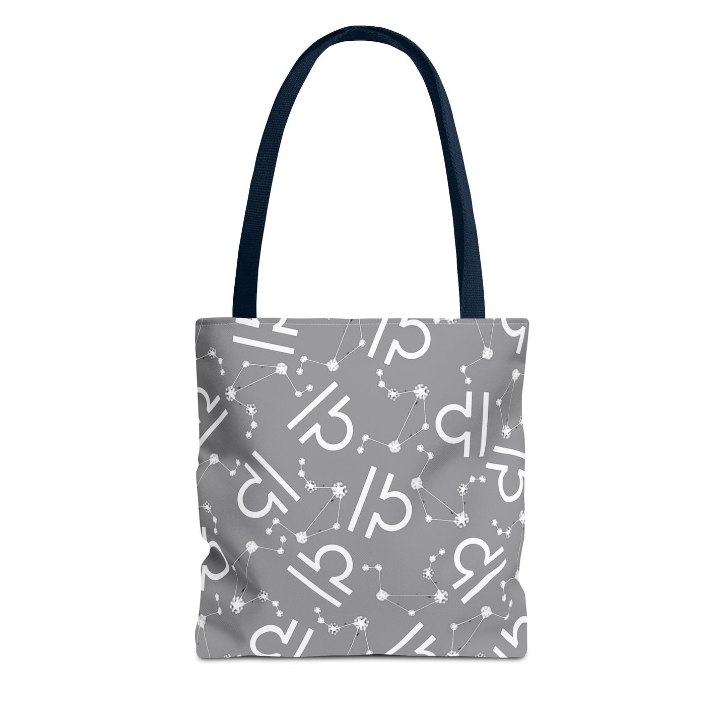 Tote Bag, Libra Zodiac Sign, AOP, (Grey, White)