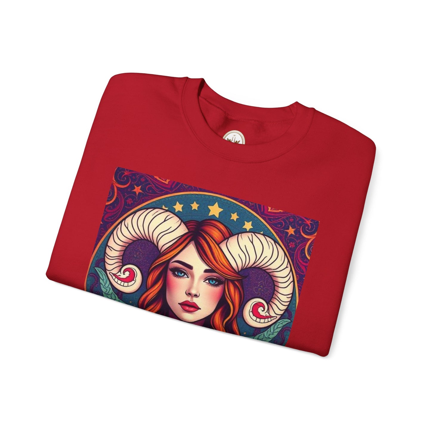 Unisex Heavy Blend™ Crewneck Sweatshirt, Aries, Zodiac v1, Sexy Pattern