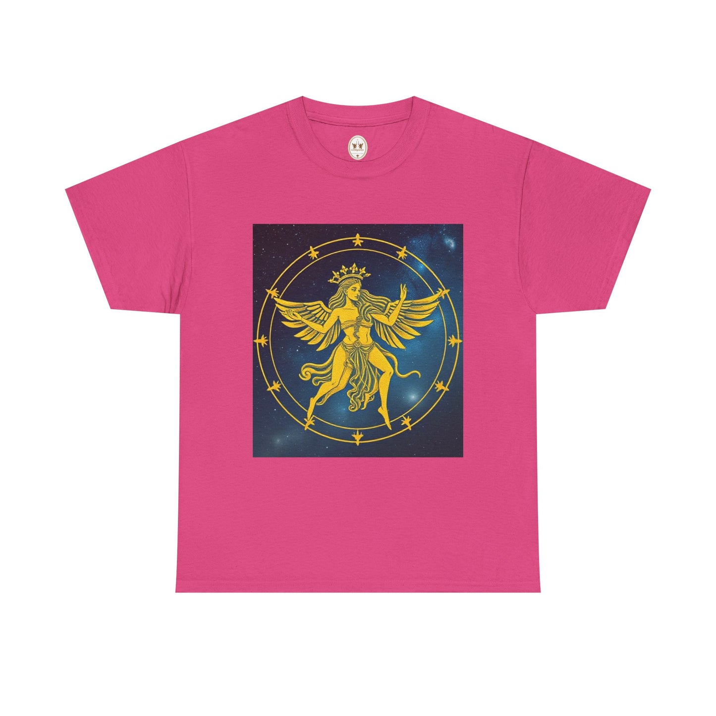 Unisex Heavy Cotton T-Shirt, Twin Angel v3, Gemini Zodiac Design