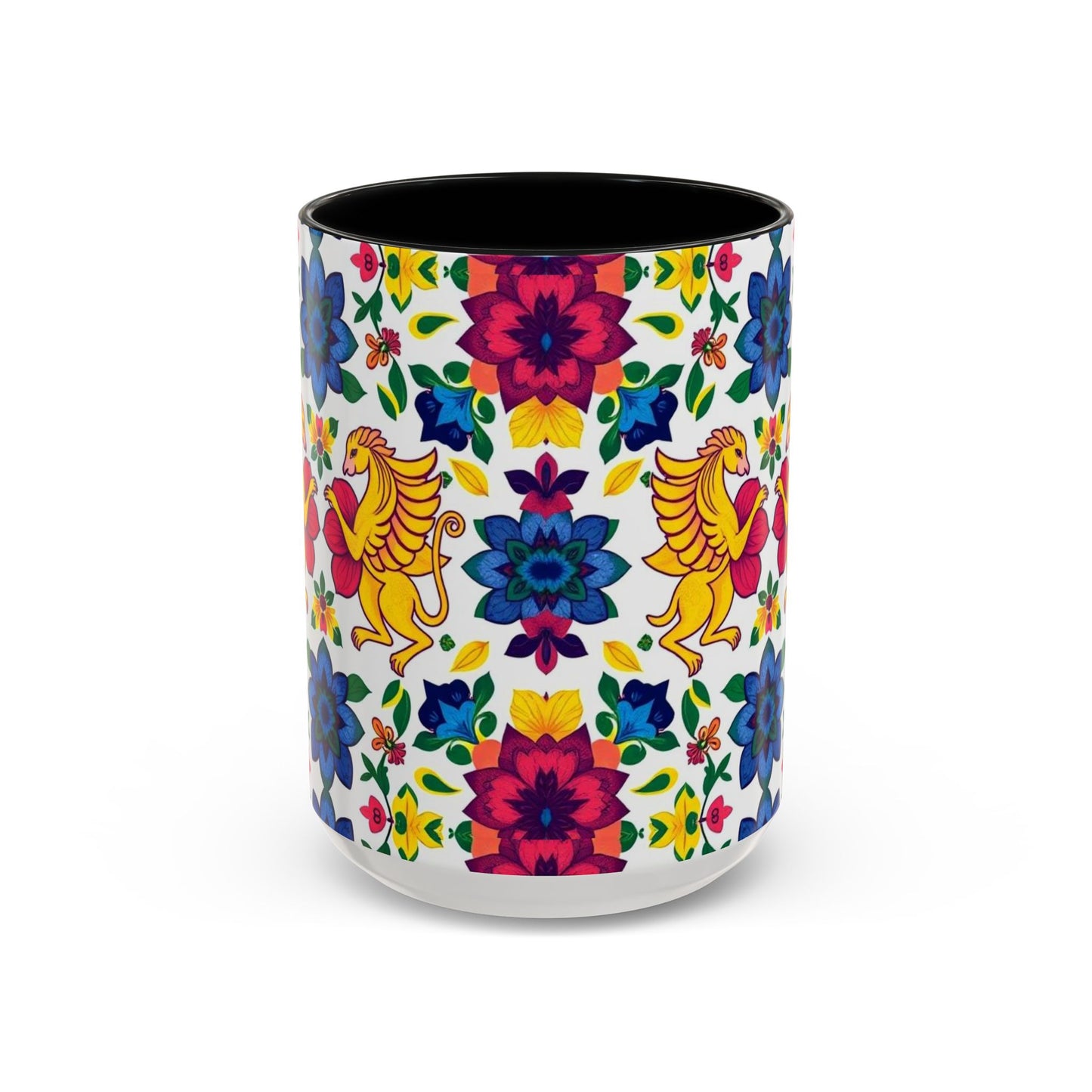 Accent Coffee Mug, Gemini, Zodiac, Flower Pattern, (11, 15oz)