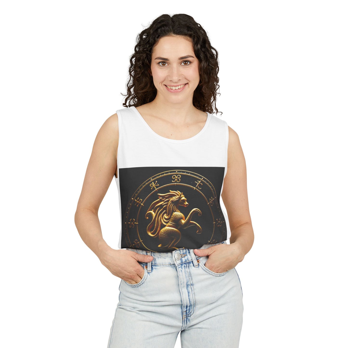 Unisex Garment-Dyed, Tank Top, Virgo Design, Planet Animal, 100% US cotton