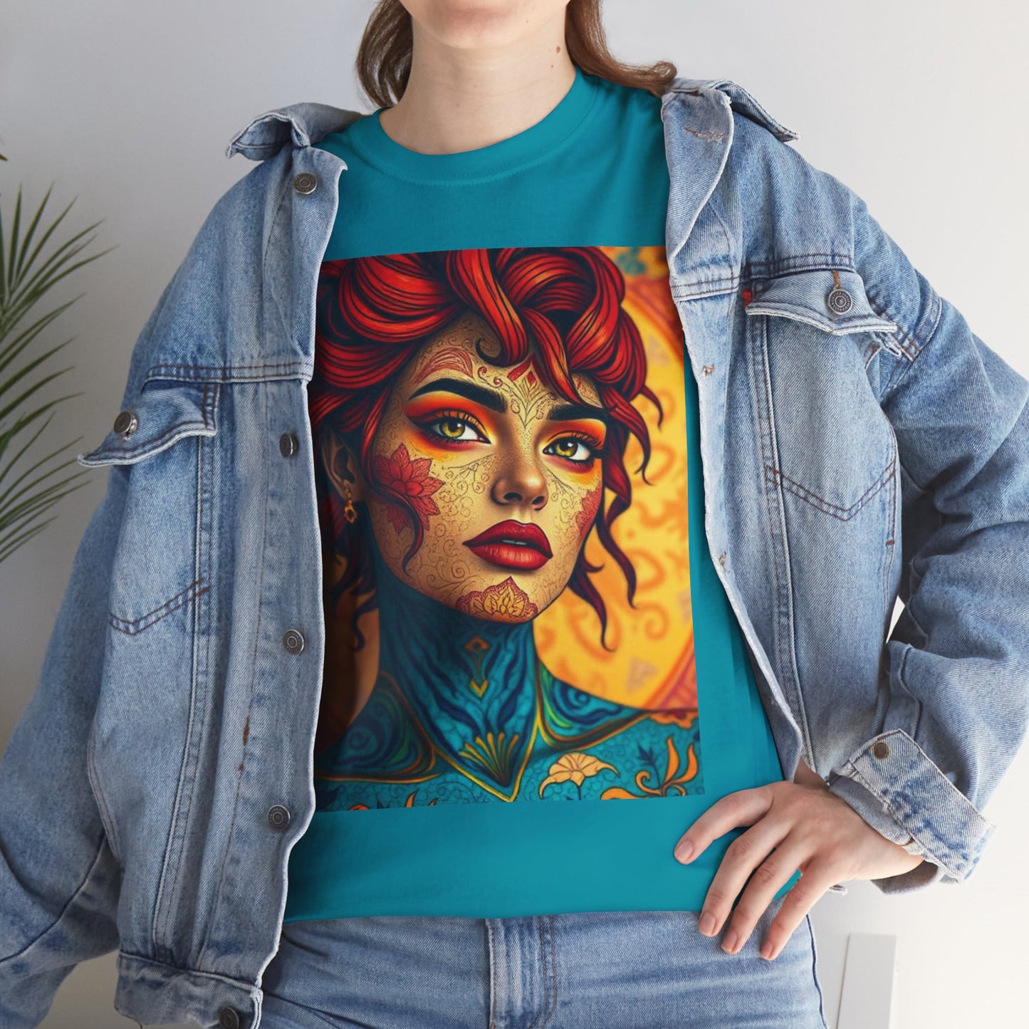 Unisex Heavy Cotton T-Shirt, Aquarius, Zodiac, Sexy Art