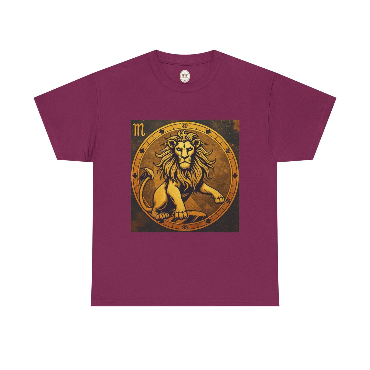 Unisex Heavy Cotton T-Shirt, Gold Lion v1, Leo Zodiac Design