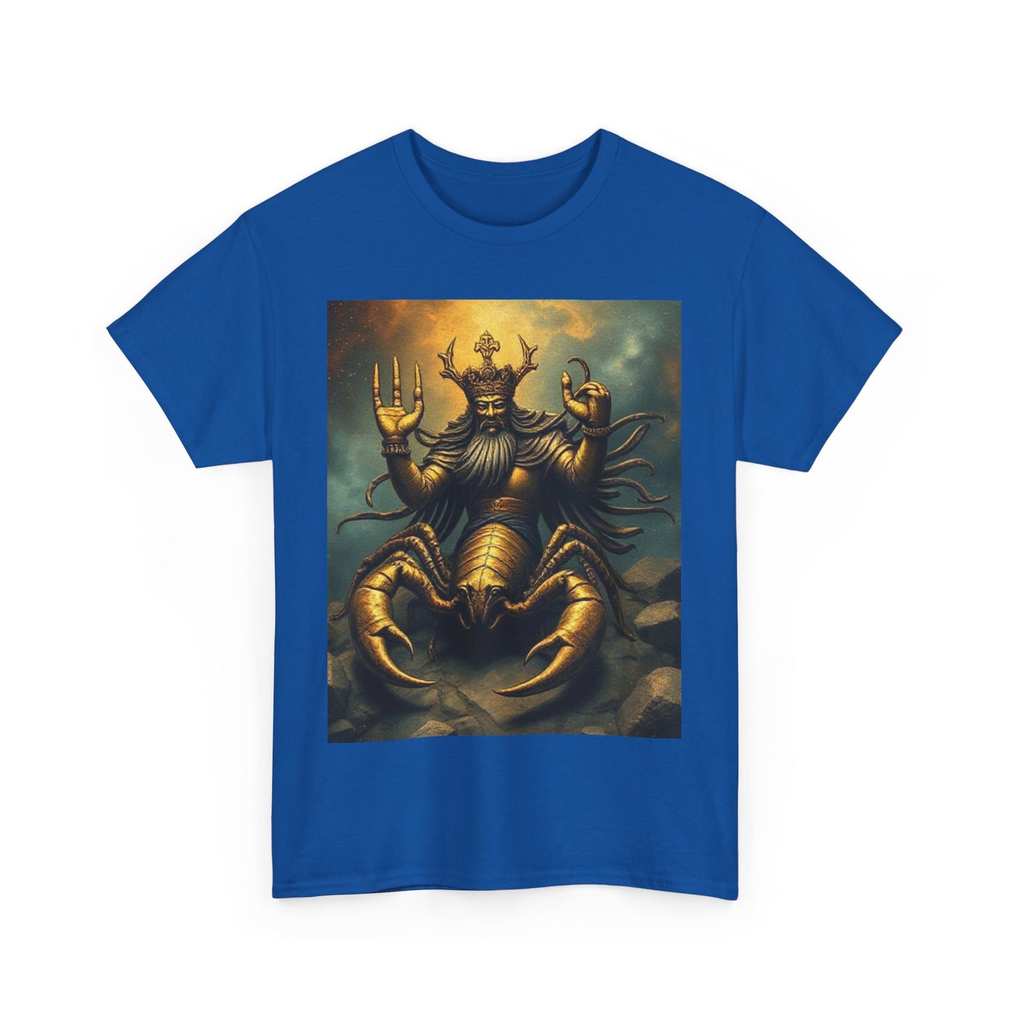 Unisex Heavy Cotton T-Shirt, Desert Scorpio King v1, Zodiac Design