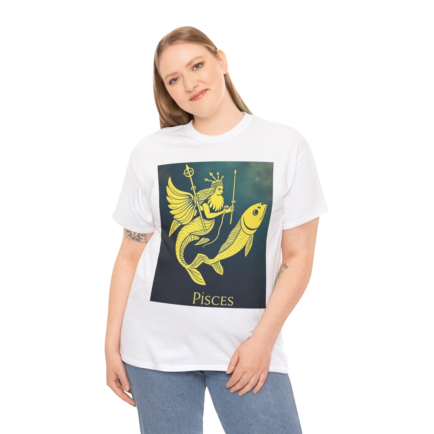 Unisex Heavy Cotton T-Shirt, Pisces Queen, Zodiac Design