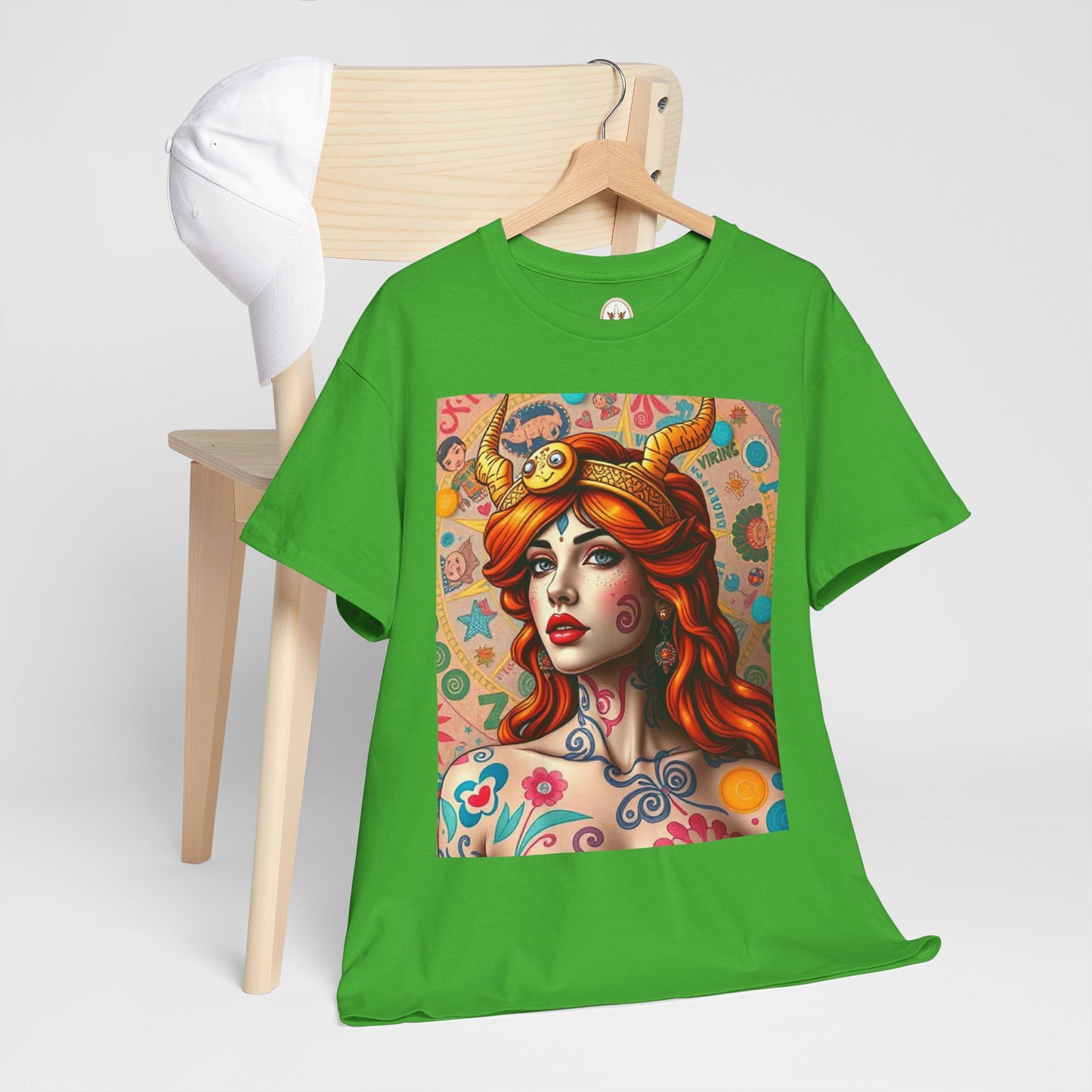 Unisex Heavy Cotton T-Shirt, Virgo, Zodiac v1, Sexy Art