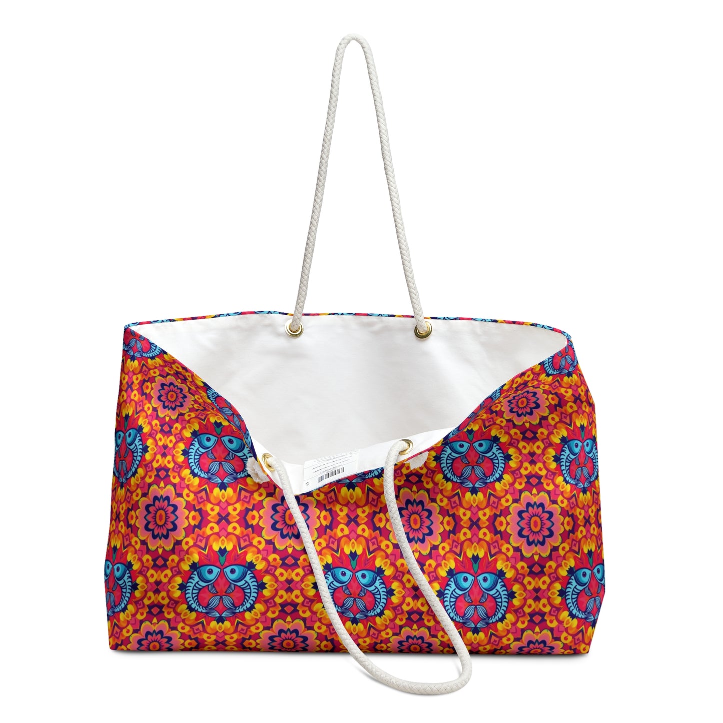 Weekender Bag, Pisces, Zodiac v1, Flower Pattern