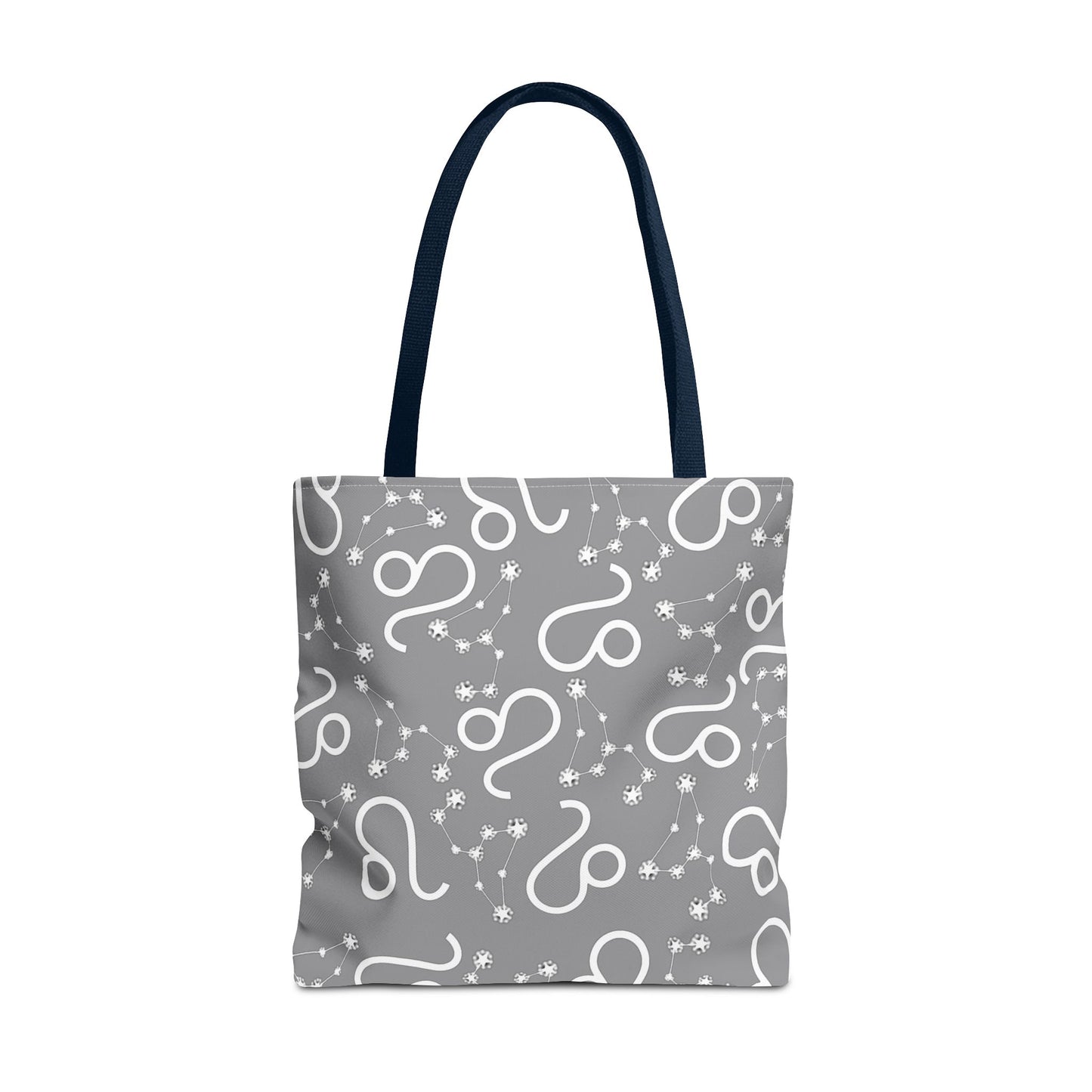 Tote Bag, Leo Zodiac Sign, AOP, (Grey, White)