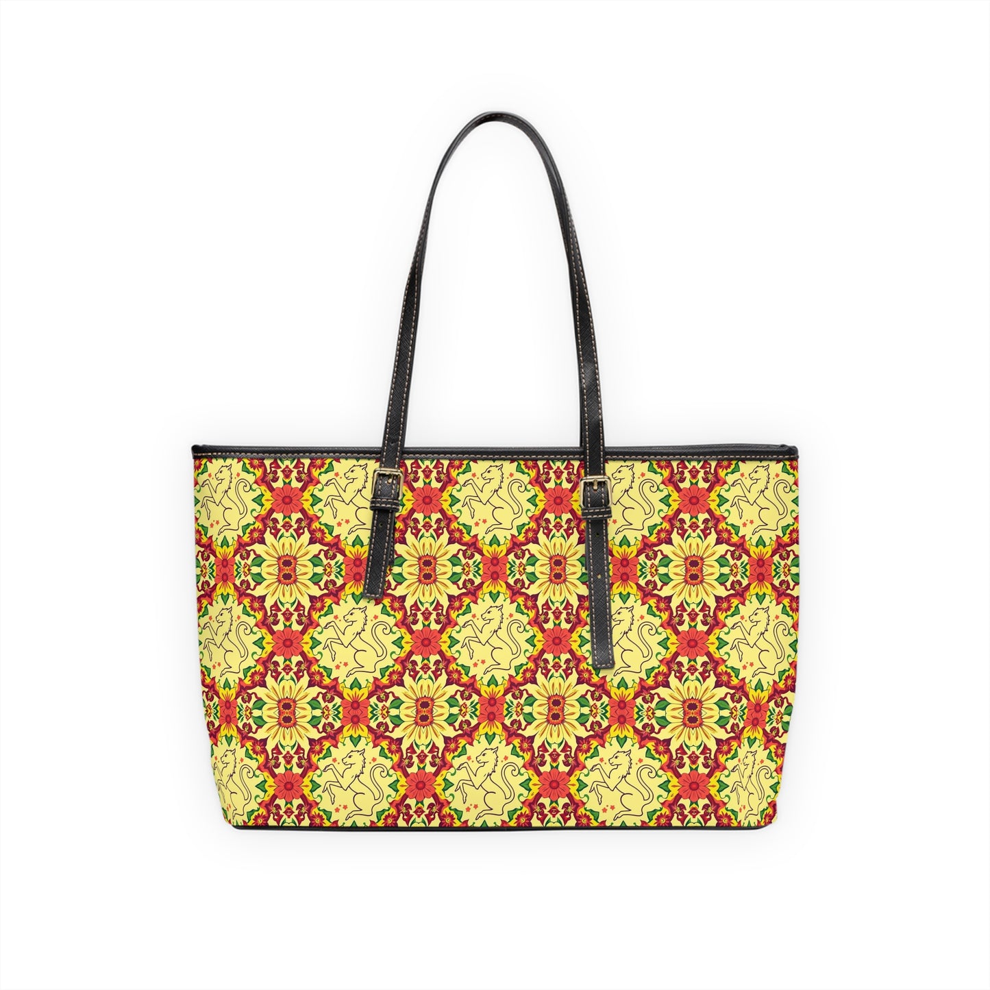 Leather Shoulder Bag, Virgo, Zodiac, Flower Pattern
