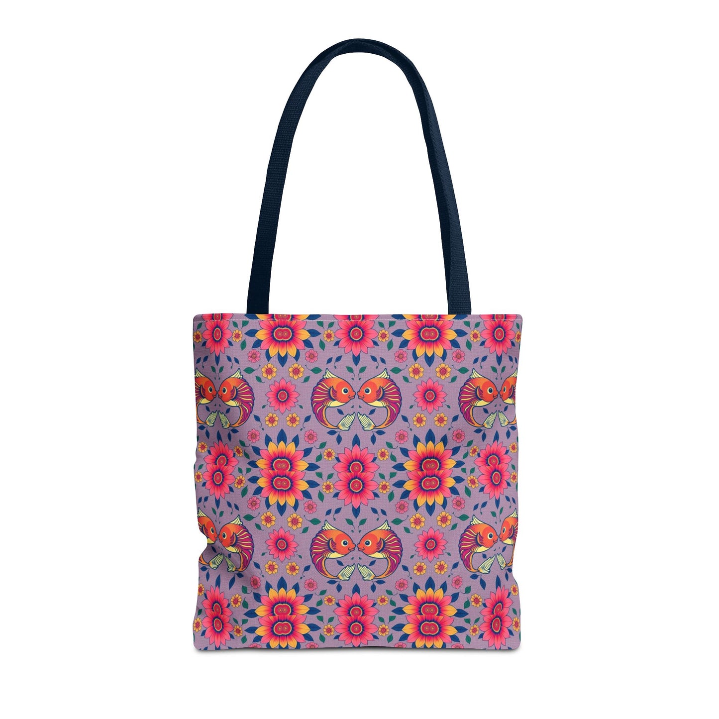 Tote Bag (AOP), Pisces, Zodiac v2, Flower Pattern