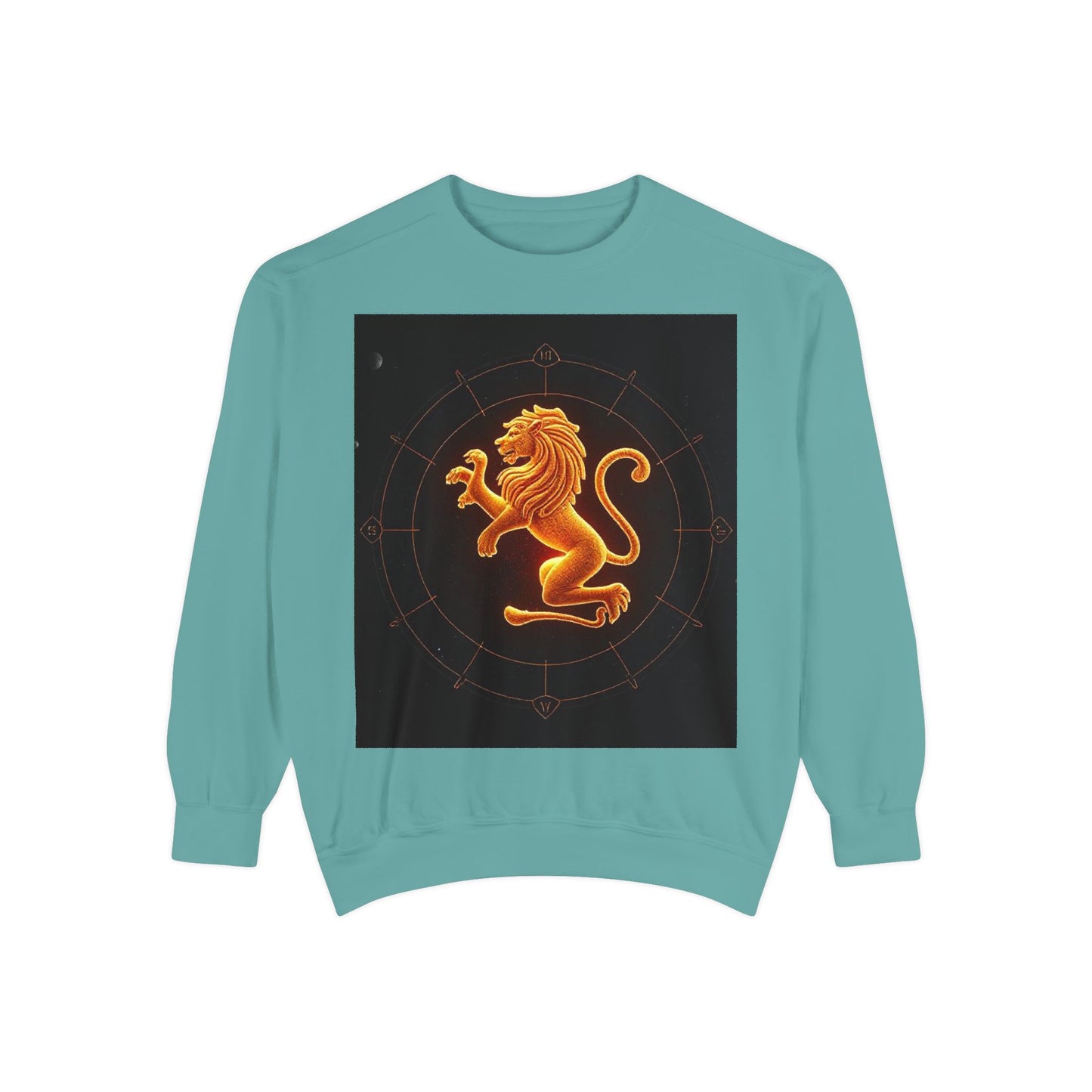 Garment-Dyed Sweatshirt, Unisex, Space Animal Design v1, Leo