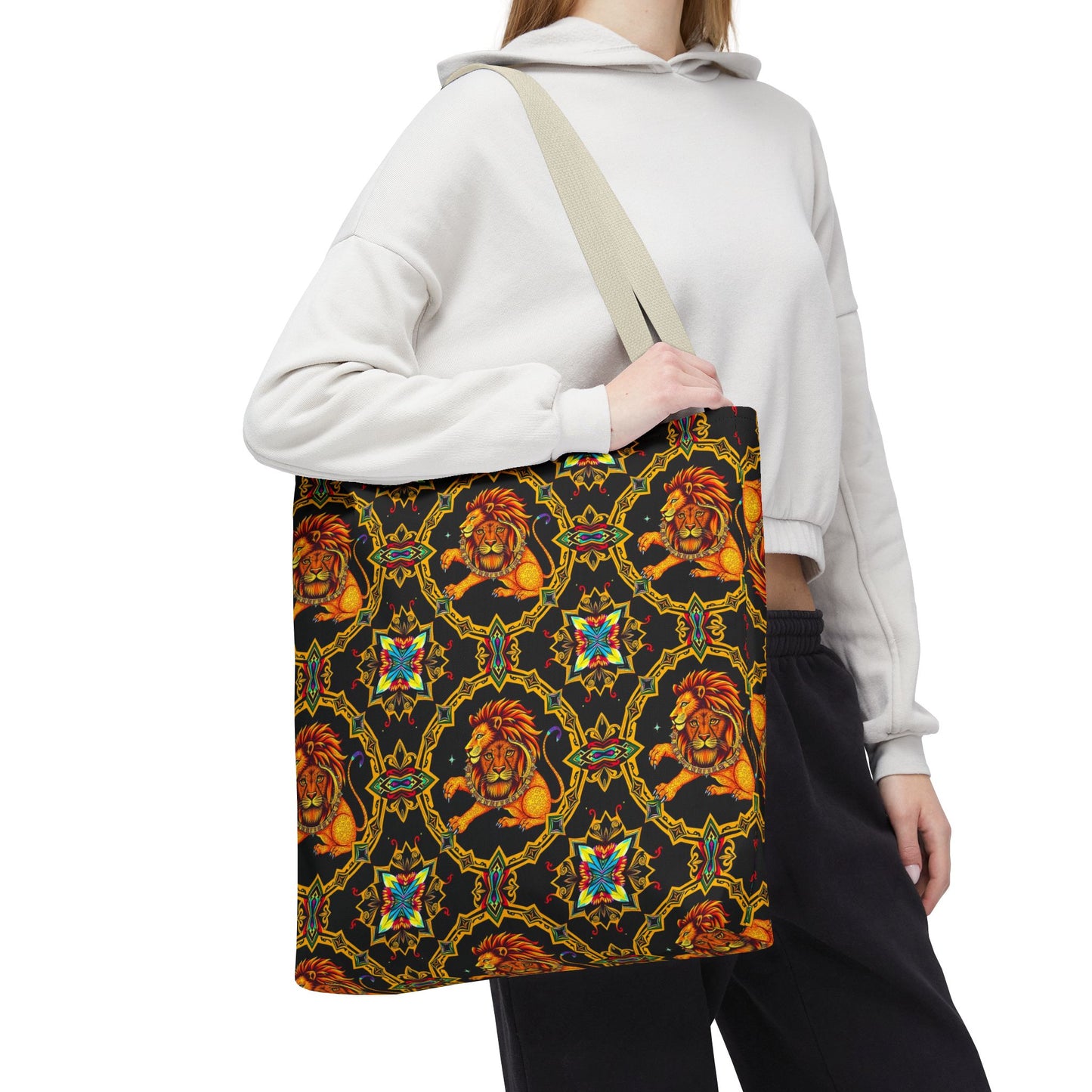 Tote Bag (AOP), Leo, Zodiac, Jewel Pattern
