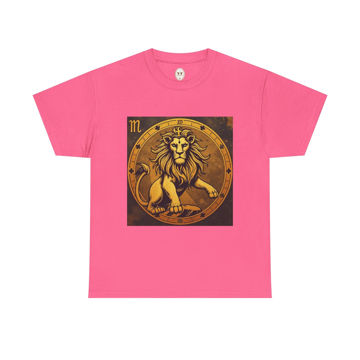 Unisex Heavy Cotton T-Shirt, Gold Lion v1, Leo Zodiac Design