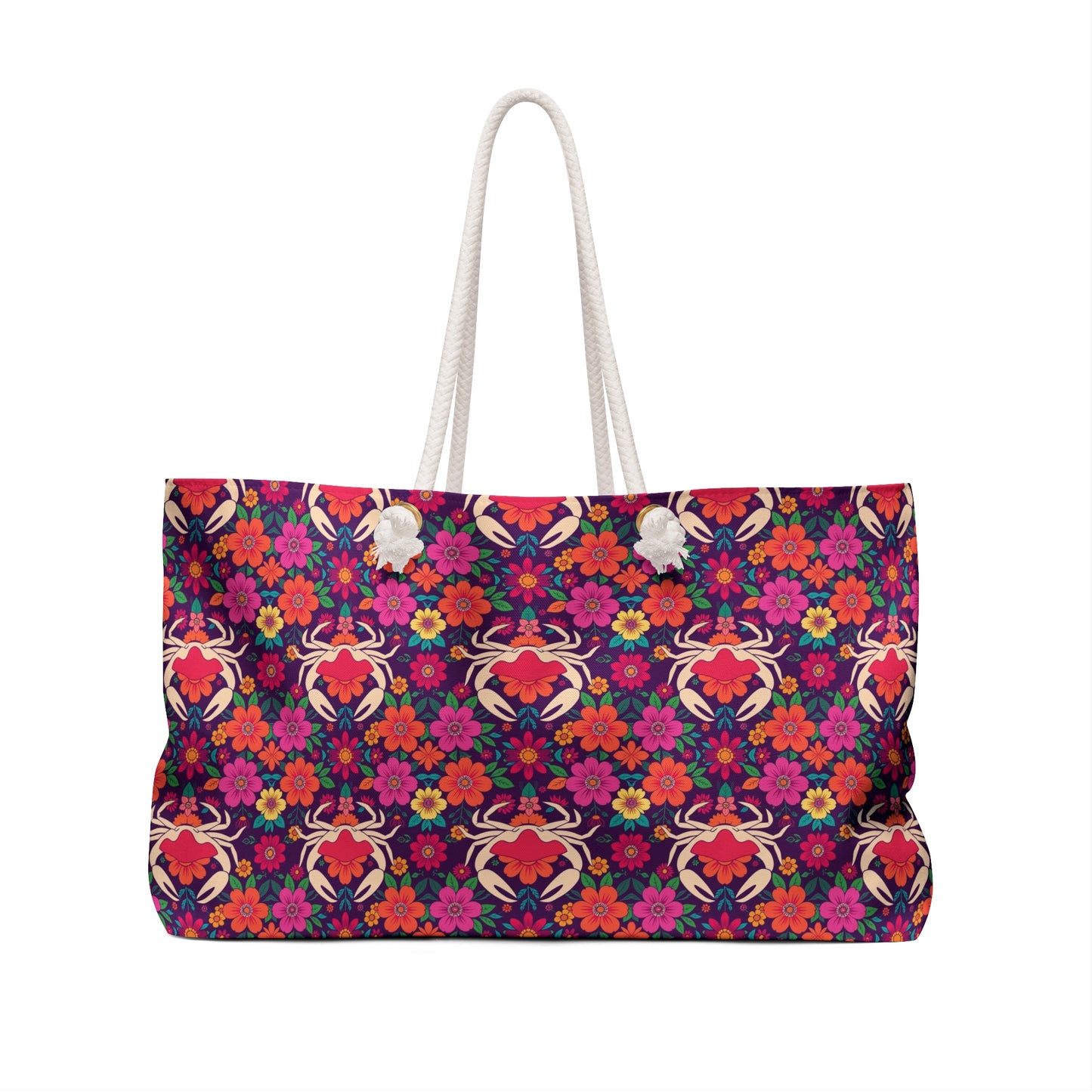 Weekender Bag, Cancer, Zodiac v1, Flower Pattern