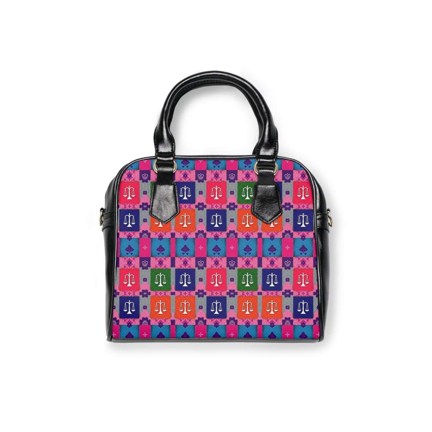 Shoulder Handbag, Libra, Zodiac v4, Shapes Pattern