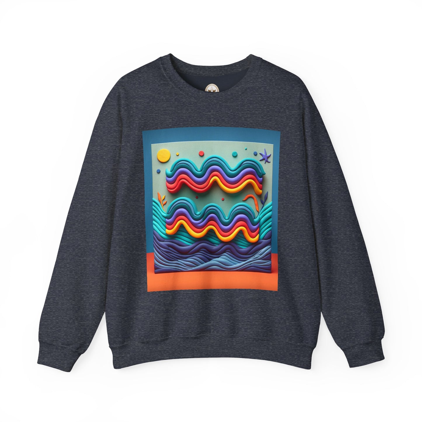 Unisex Heavy Blend™ Crewneck Sweatshirt, Water Painting, Aquarius Zodiac Design
