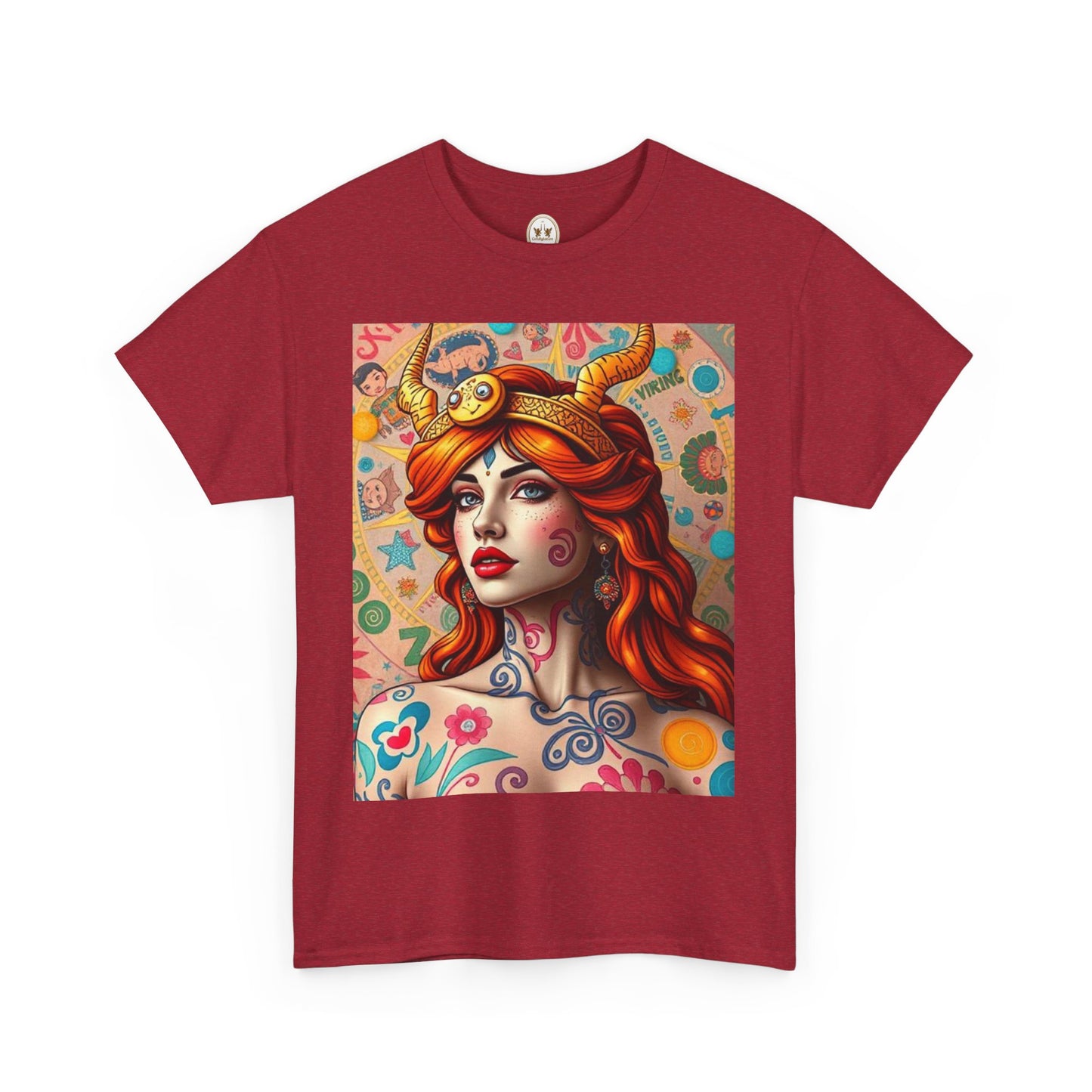 Unisex Heavy Cotton T-Shirt, Virgo, Zodiac v1, Sexy Art