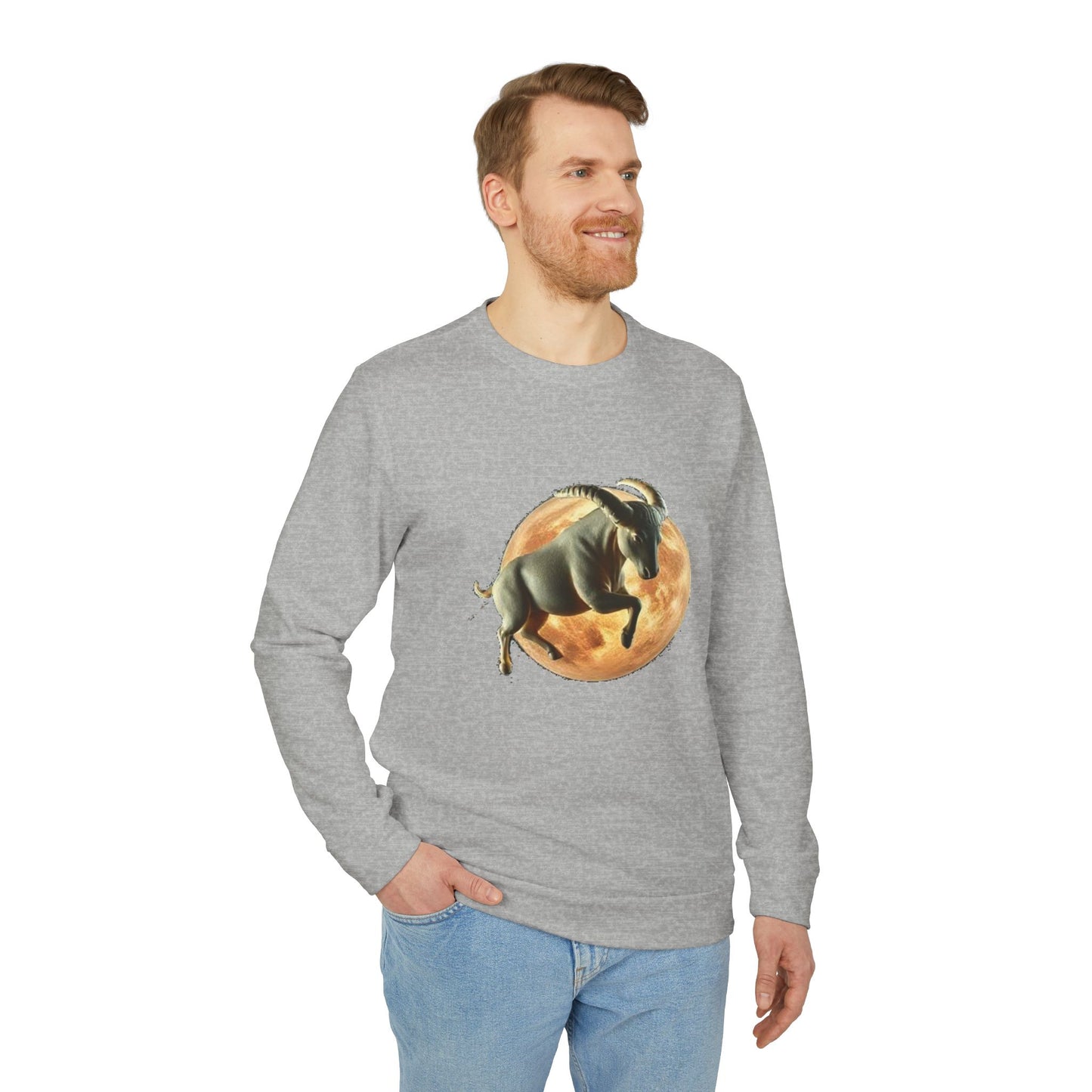 Adidas, Unisex Fleece Crewneck Sweatshirt, Taurus, Planet Animal, Zodiac