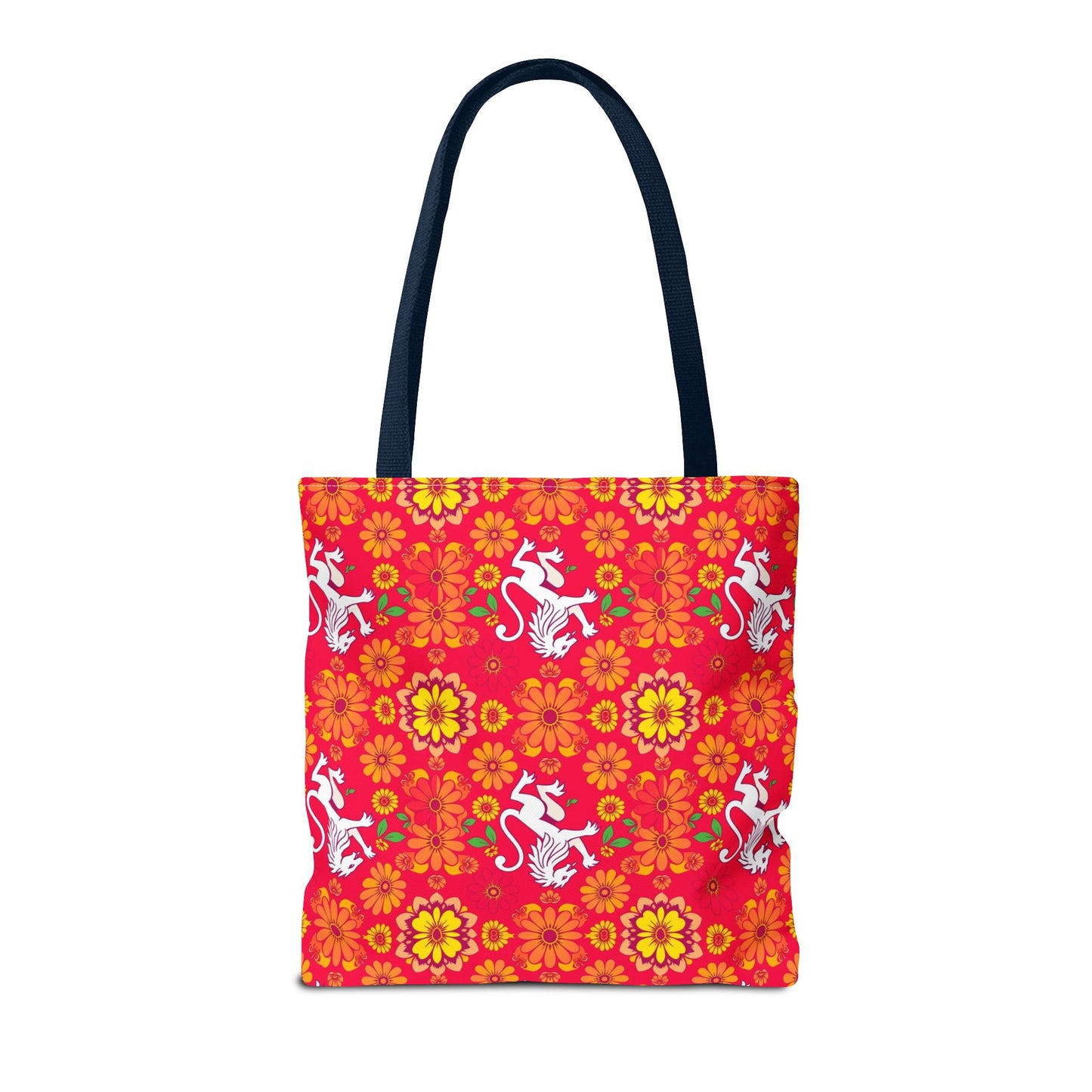 Tote Bag (AOP), Leo, Zodiac, Flower Pattern