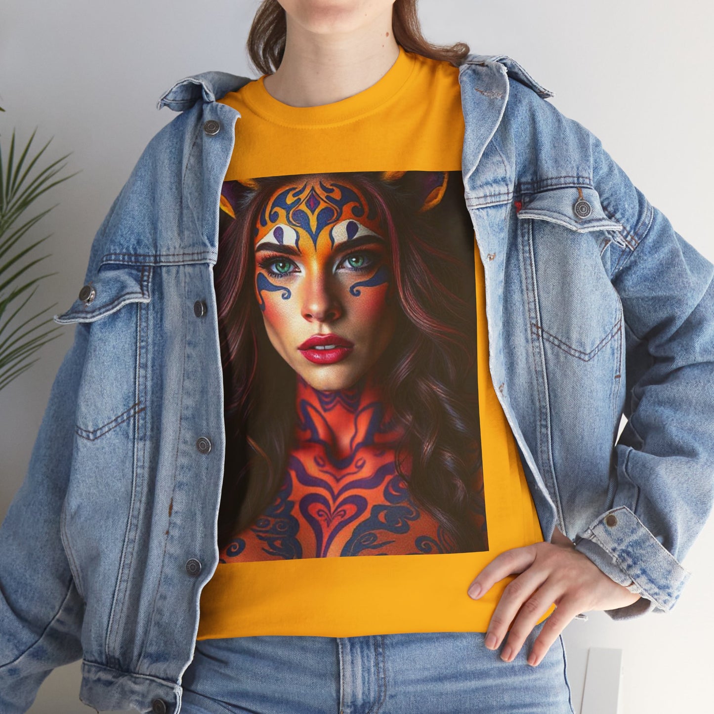 Unisex Heavy Cotton T-Shirt, Leo, Zodiac, Sexy Art