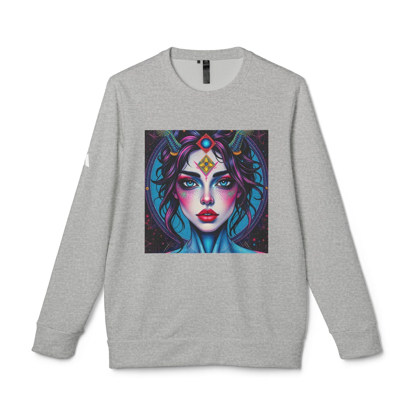 Adidas, Unisex Fleece Crewneck Sweatshirt, Aquarius, Pop Art, Zodiac