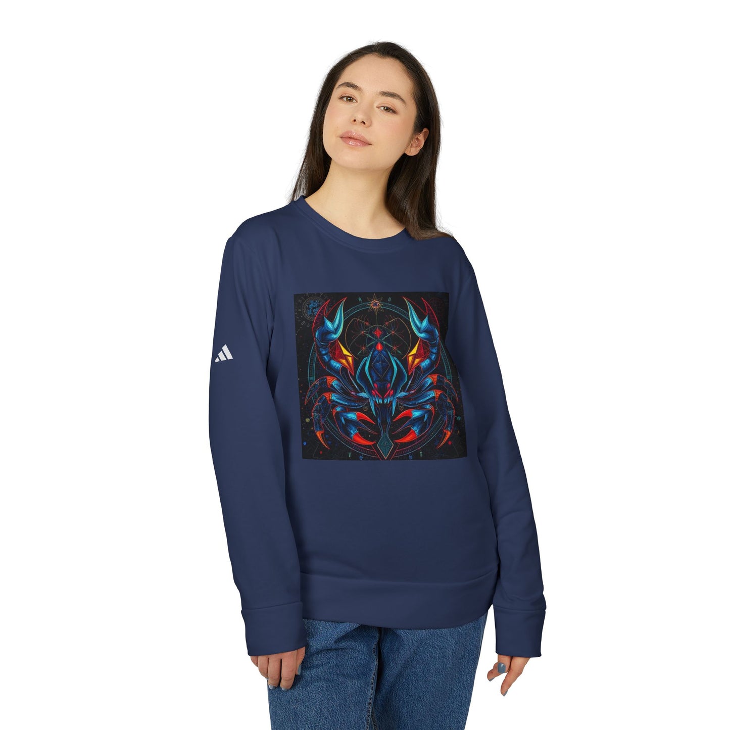 Adidas, Unisex Fleece Crewneck Sweatshirt, Scorpio, Pop Art, Zodiac