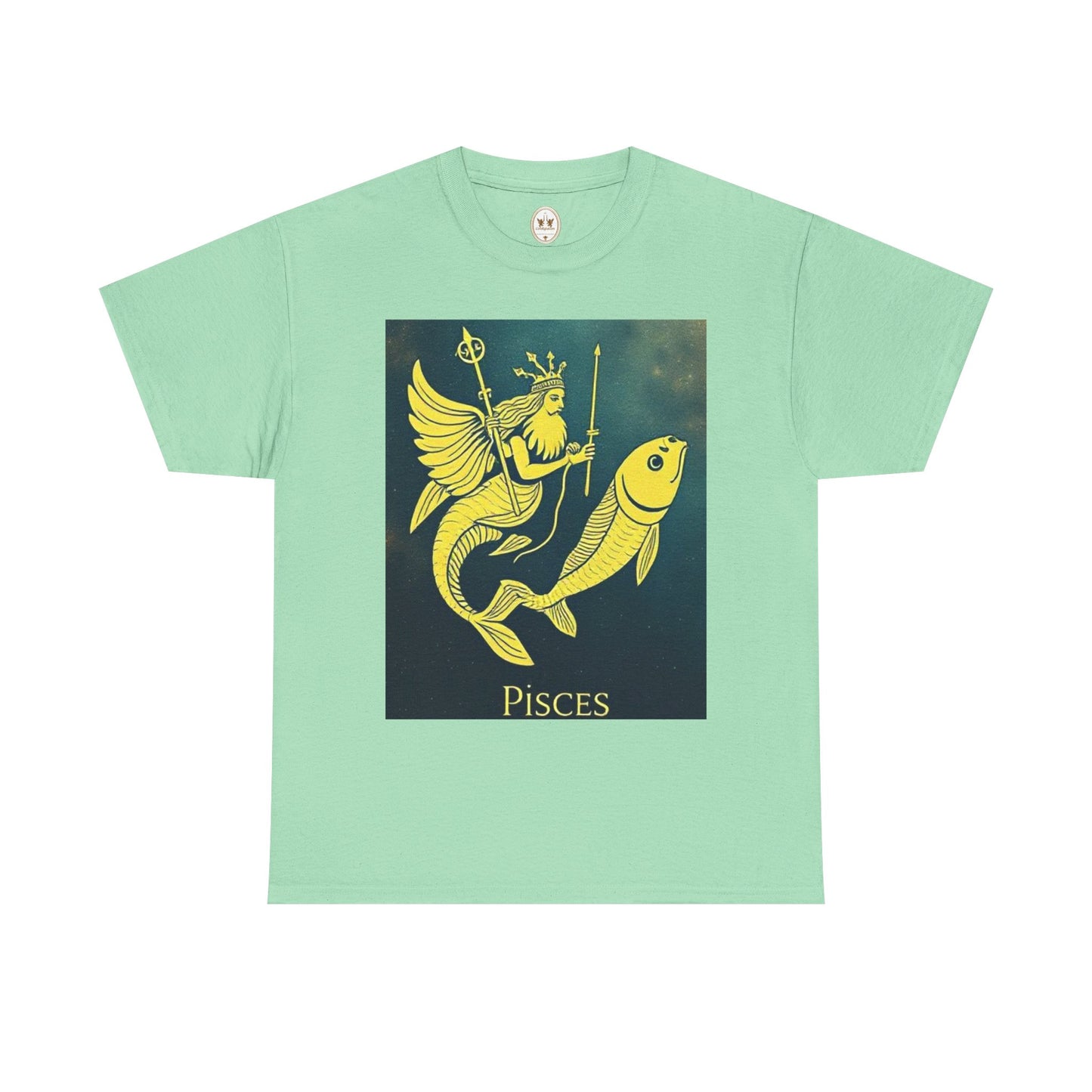 Unisex Heavy Cotton T-Shirt, Pisces Quuen v1, Zodiac Design