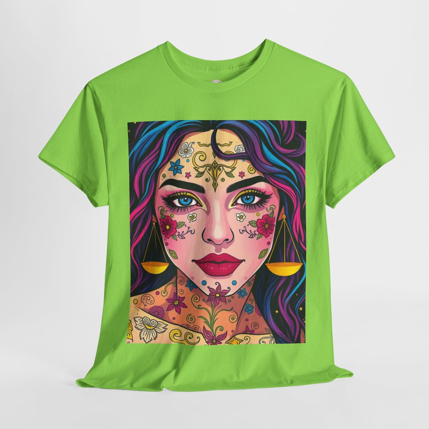 Unisex Heavy Cotton T-Shirt, Libra, Zodiac v4, Sexy Art