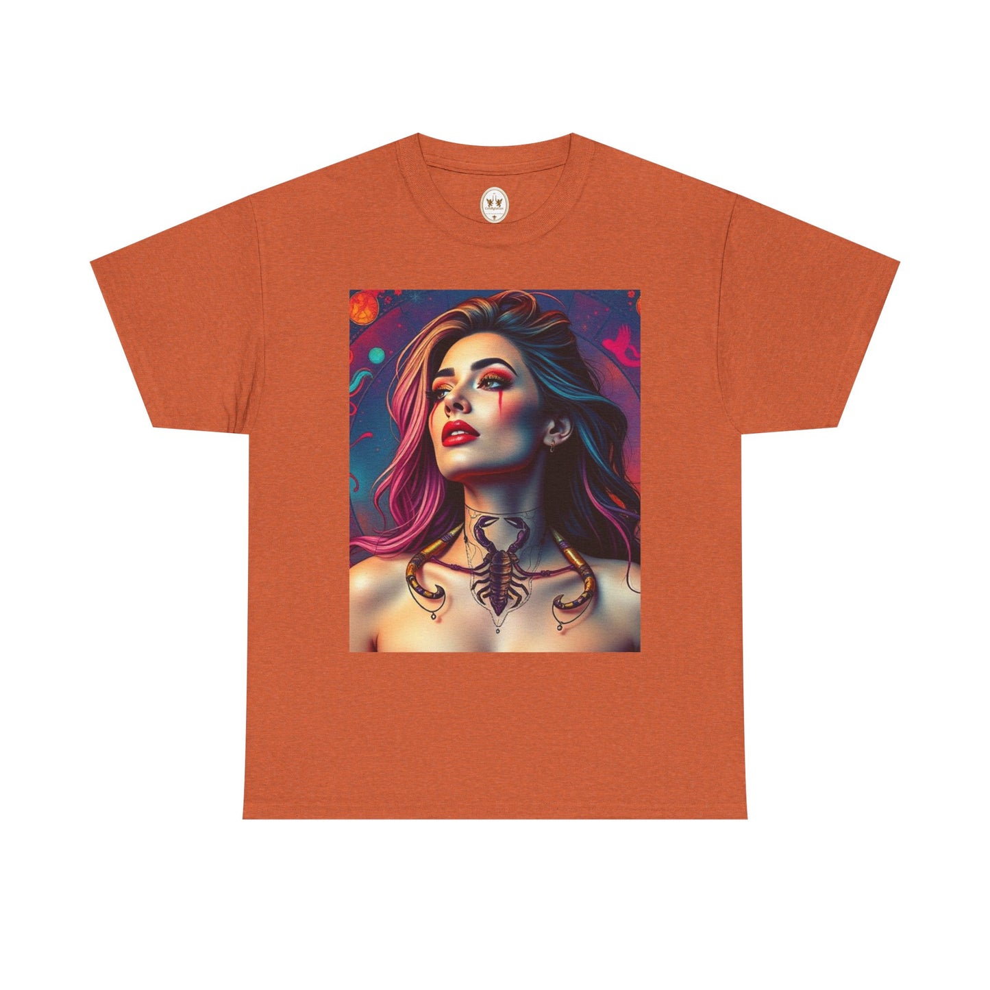 Unisex Heavy Cotton T-Shirt, Scorpio, Zodiac v1, Sexy Art