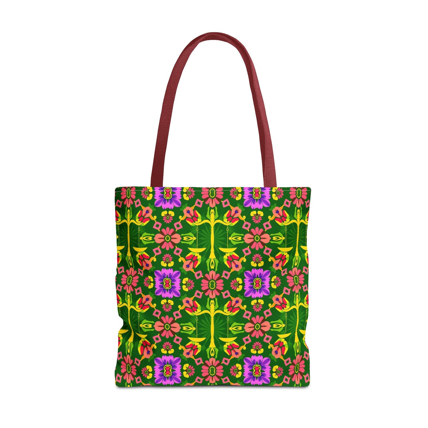 Tote Bag (AOP), Libra, Zodiac, Flower Pattern
