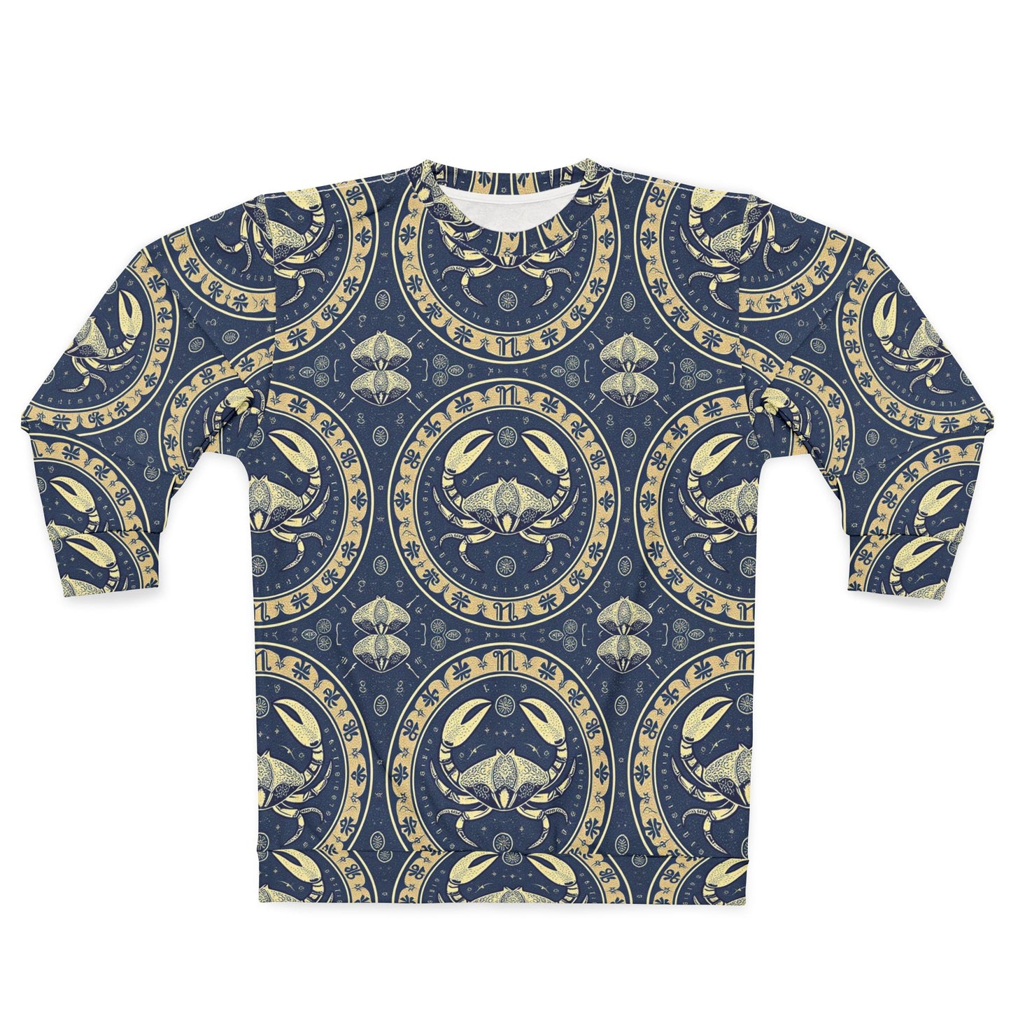 Unisex Sweatshirt, Zodiac Design, Pattern v1, Cancer, AOP