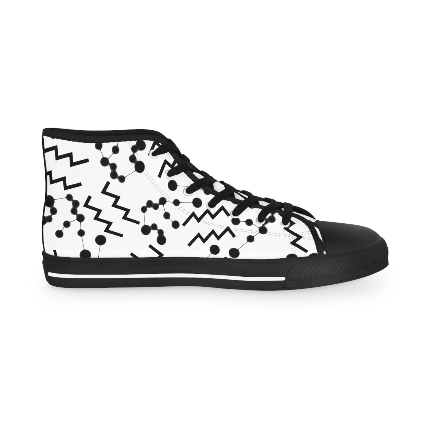 Men's High Top Sneakers, Breathable polyester canvas, Aquarius Zodiac Design