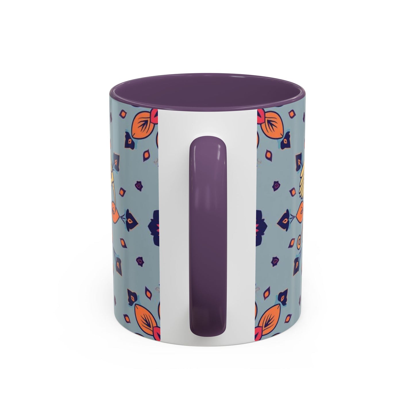 Accent Coffee Mug, Sagittarius, Zodiac v3. Flower Pattern, (11, 15oz)