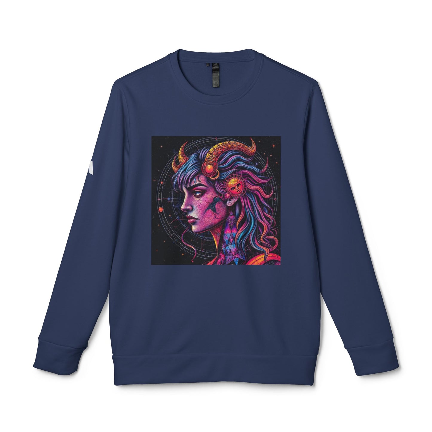 Adidas, Unisex Fleece Crewneck Sweatshirt, Virgo, Pop Art, Zodiac