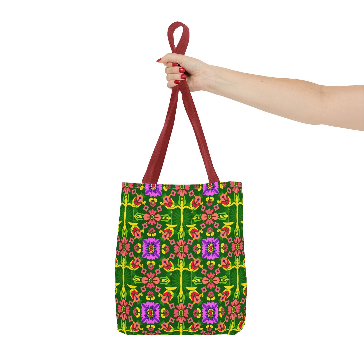 Tote Bag (AOP), Libra, Zodiac, Flower Pattern