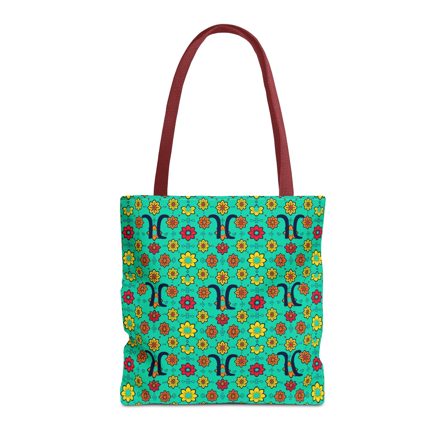 Tote Bag, (AOP), Aquarius, Zodiac, Flower Pattern