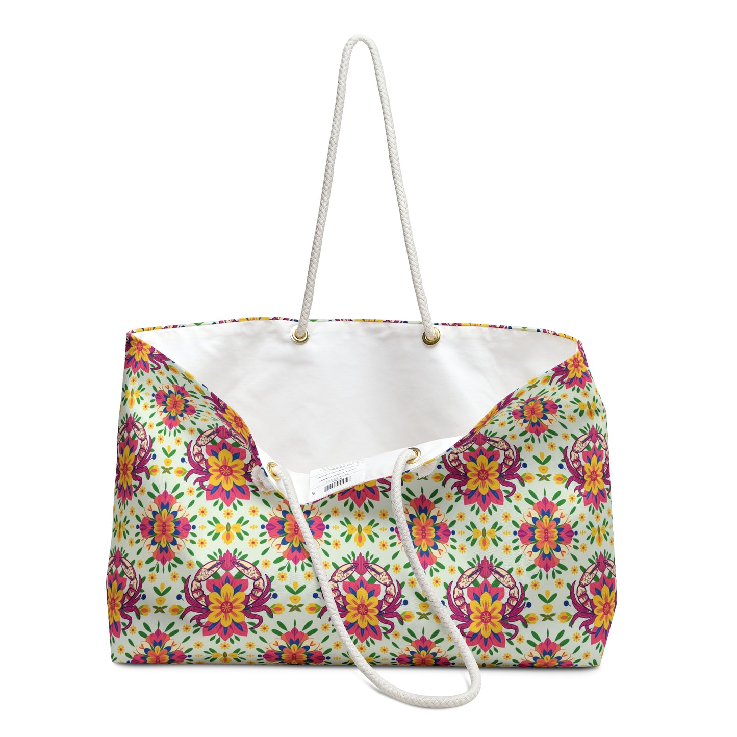 Weekender Bag, Cancer, Zodiac v4, Flower Pattern