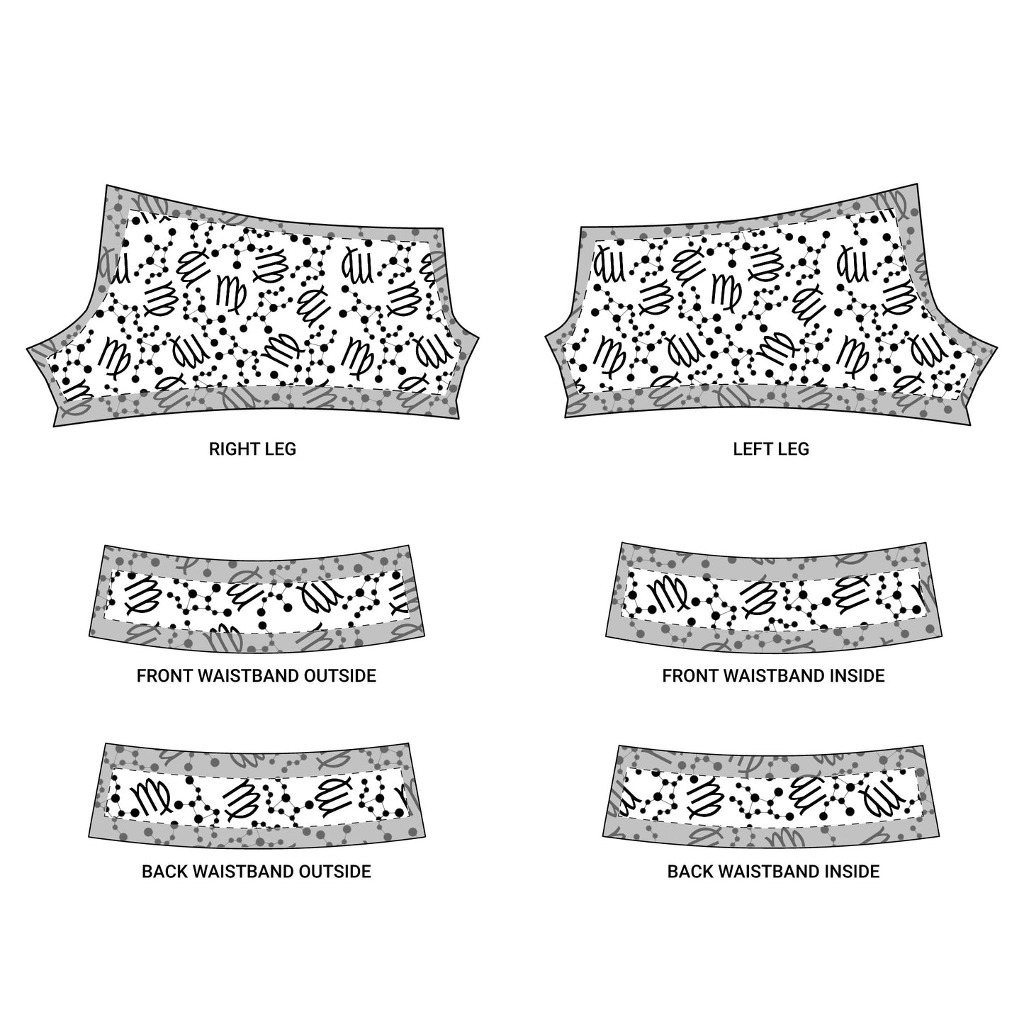 Women's Polyester Yoga Shorts with the Virgo Zodiac sign (AOP)