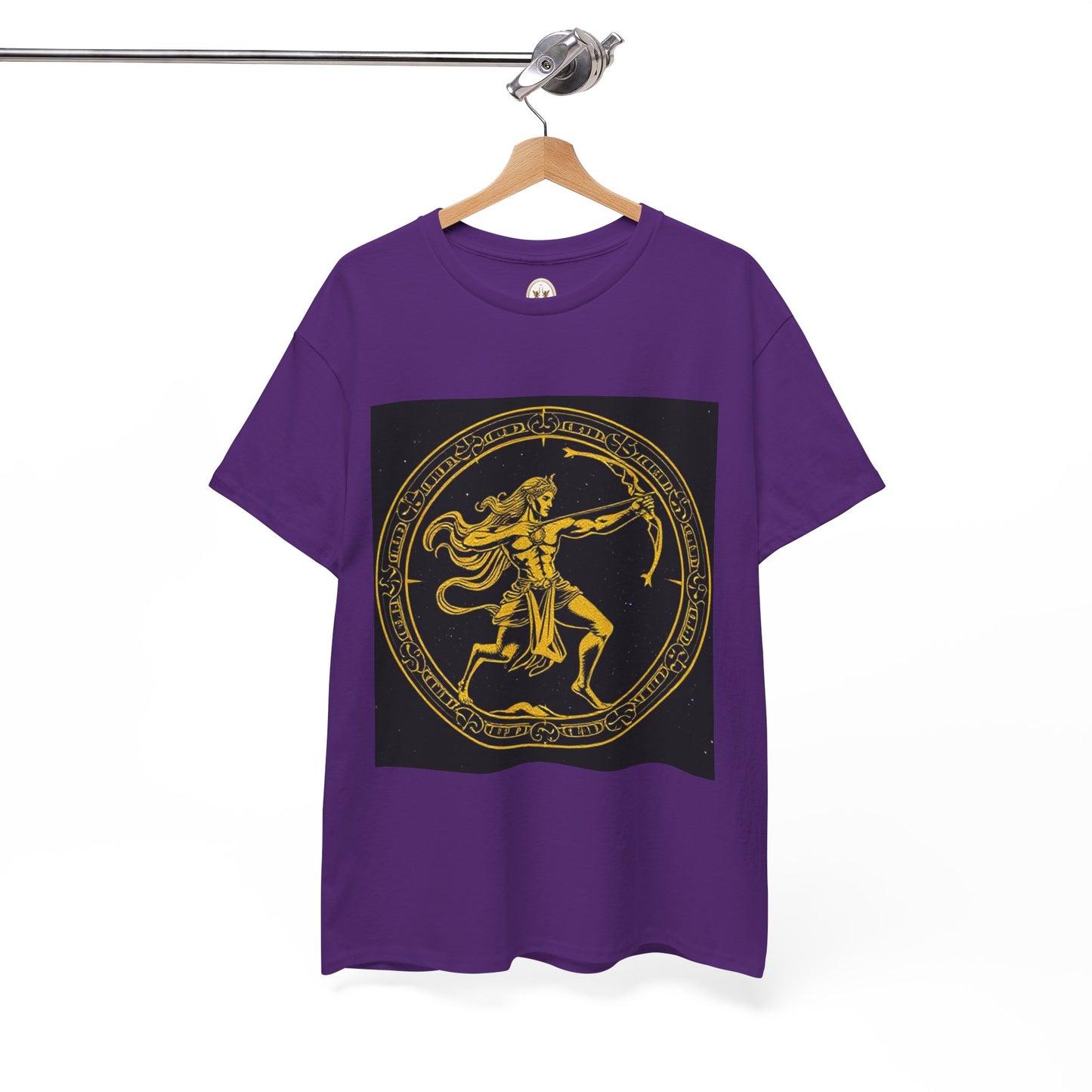 Unisex Heavy Cotton T-Shirt, Mythical Faun/Satyr, Sagittarius Zodiac Design