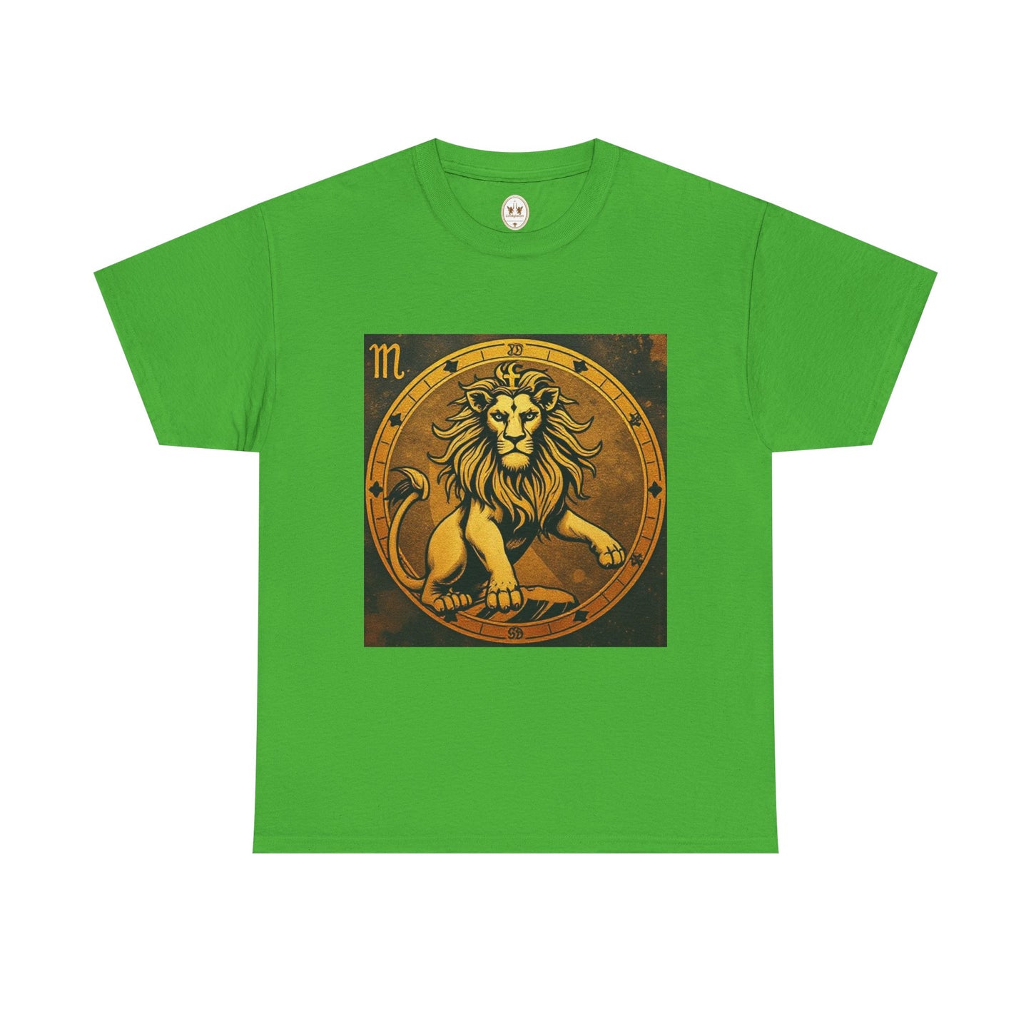 Unisex Heavy Cotton T-Shirt, Gold Lion v1, Leo Zodiac Design