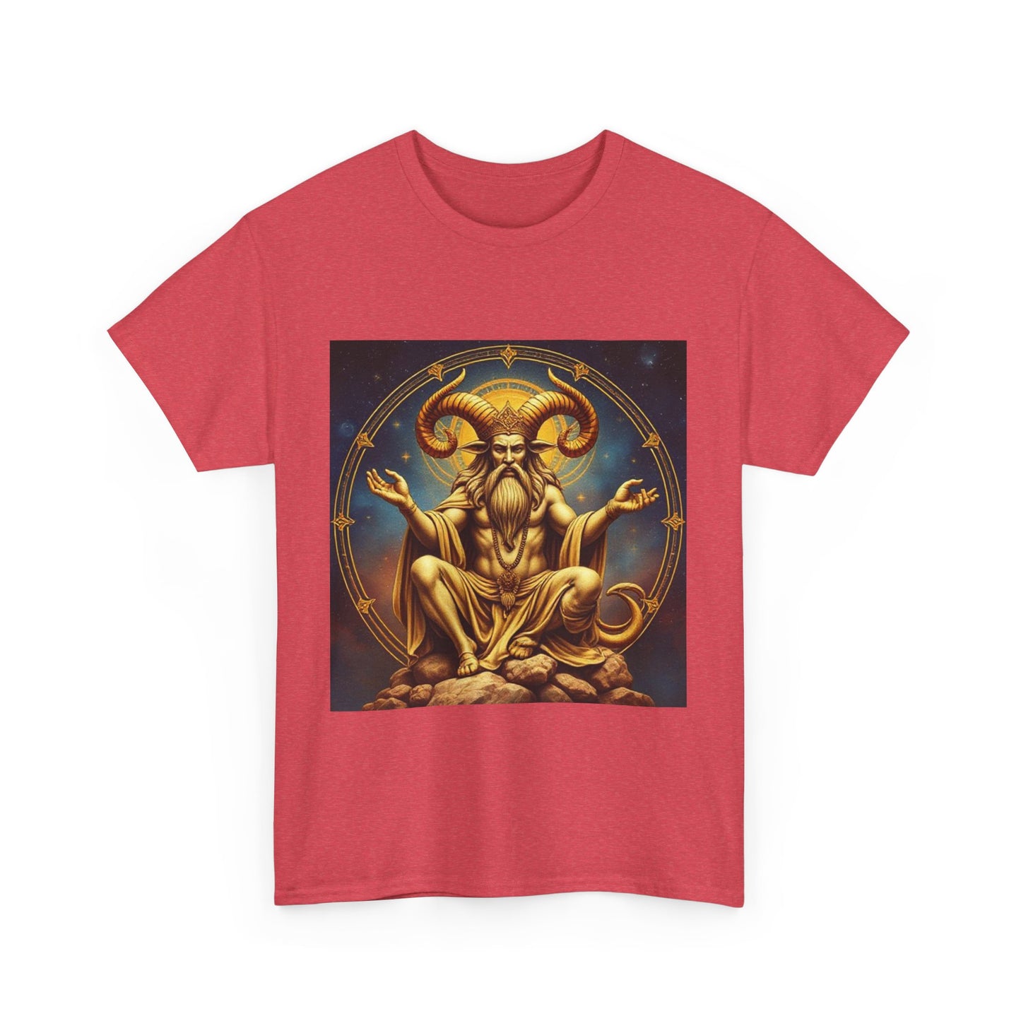 Unisex Heavy Cotton T-Shirt, On The Throne, Taurus Zodiac Design