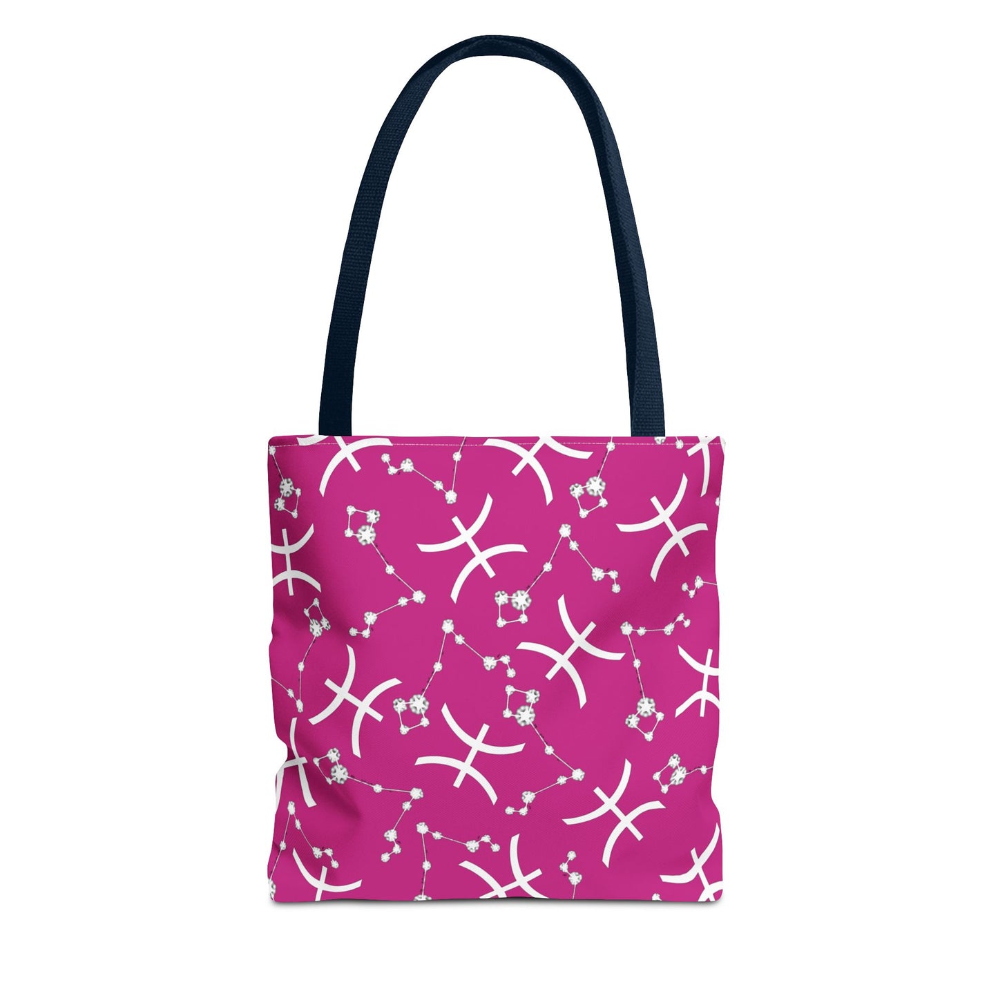Tote Bag, Pisces Zodiac Sign, AOP, (Pink, White)