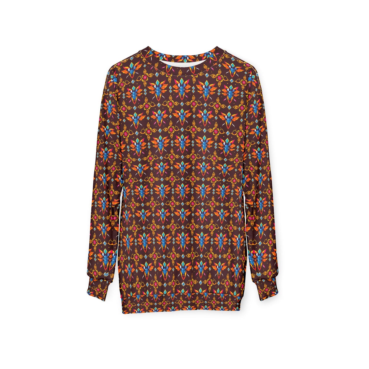 Unisex Sweatshirt (AOP), Taurus, Zodiac v1, Jewel Pattern