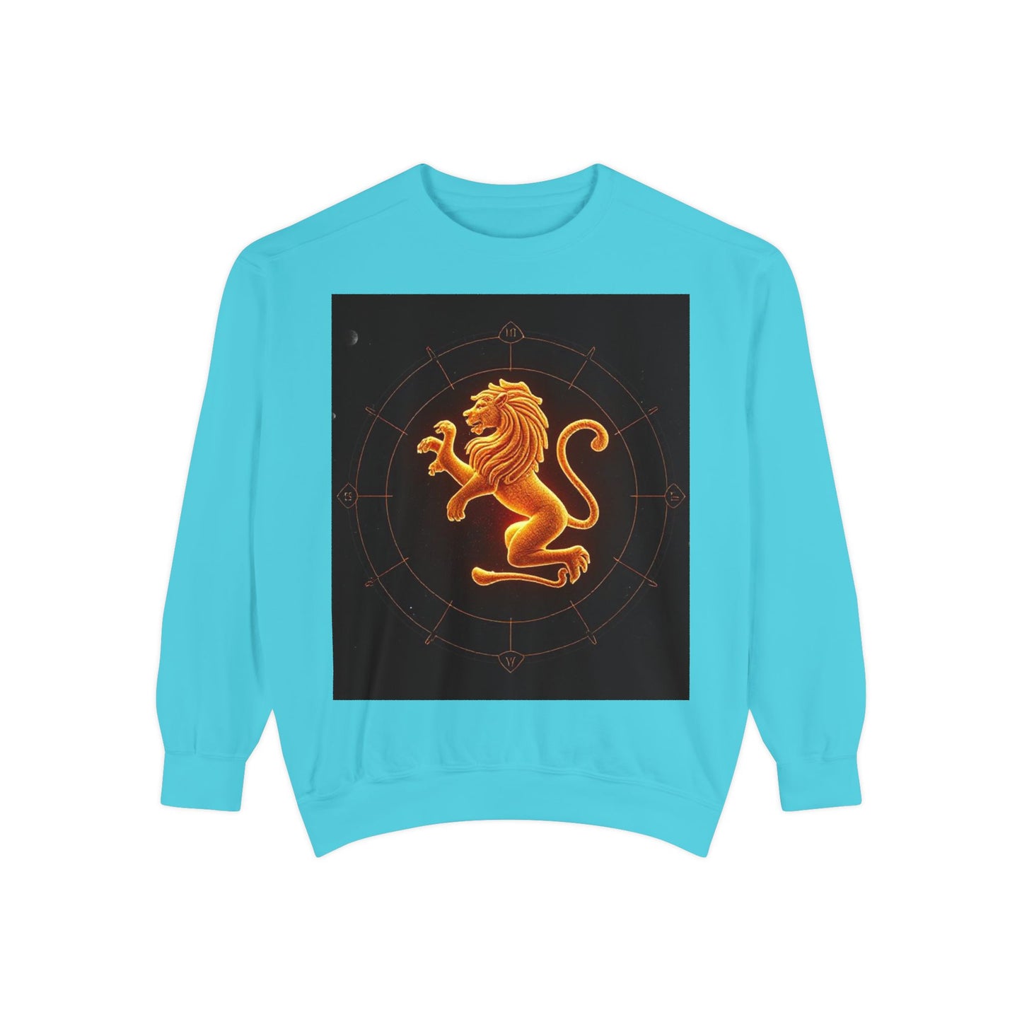 Garment-Dyed Sweatshirt, Unisex, Space Animal Design v1, Leo