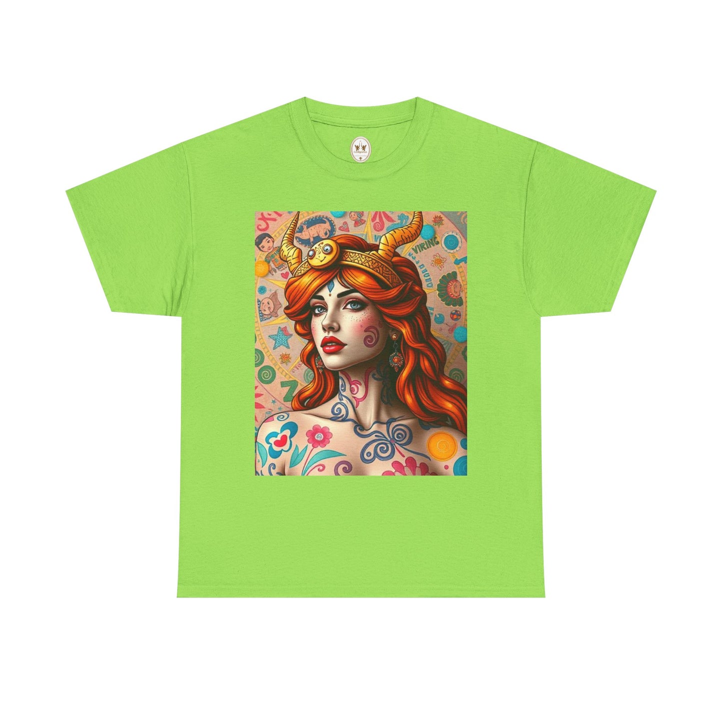 Unisex Heavy Cotton T-Shirt, Virgo, Zodiac v1, Sexy Art