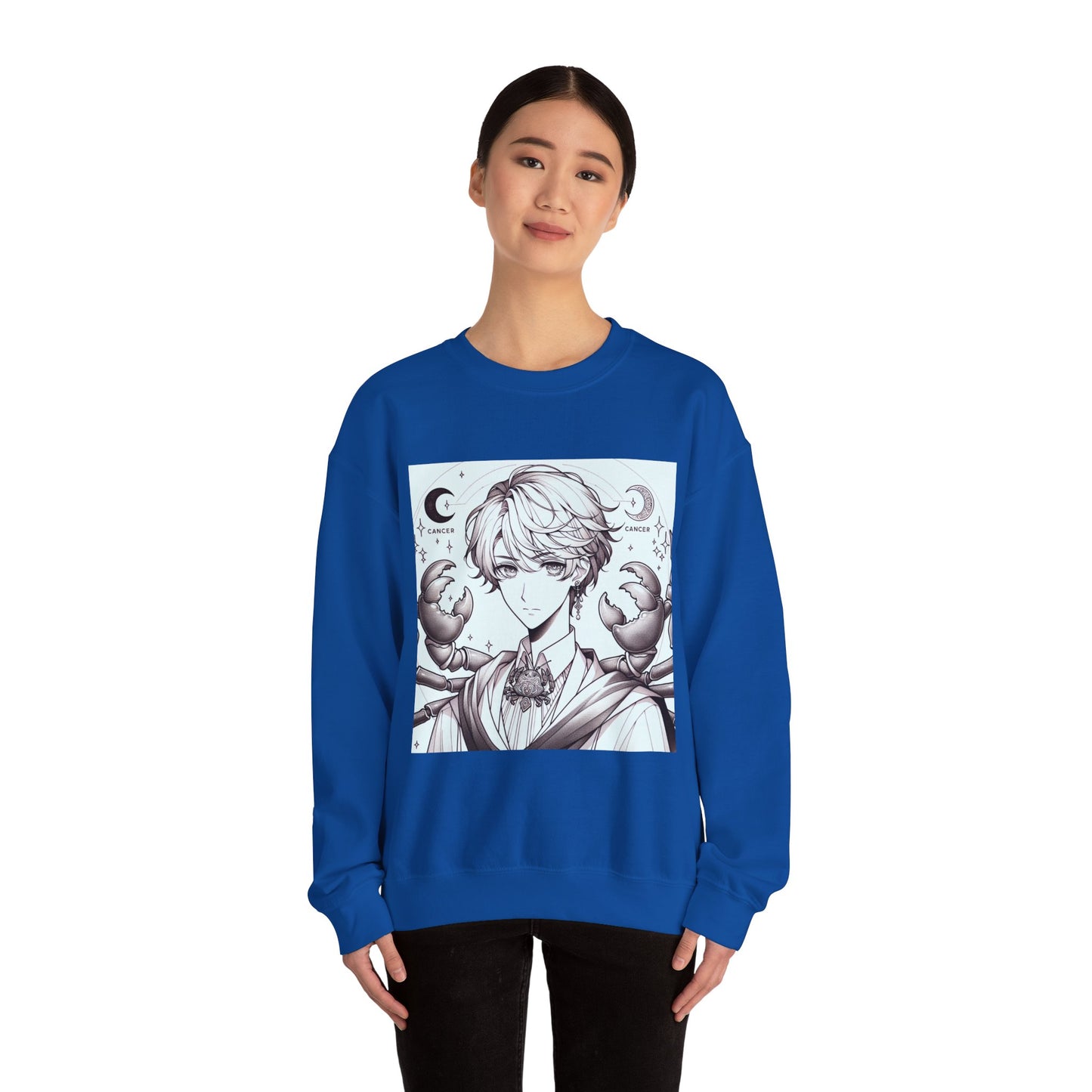 Unisex Heavy Blend™ Crewneck Sweatshirt,Two Moon, Cancer Zodiac Design