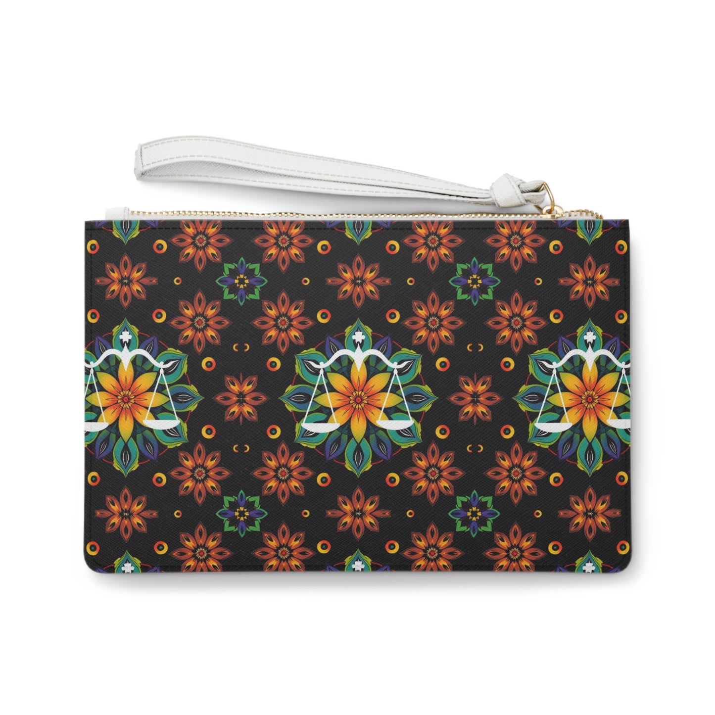 Clutch Bag, Libra, Zodiac, Flower Pattern
