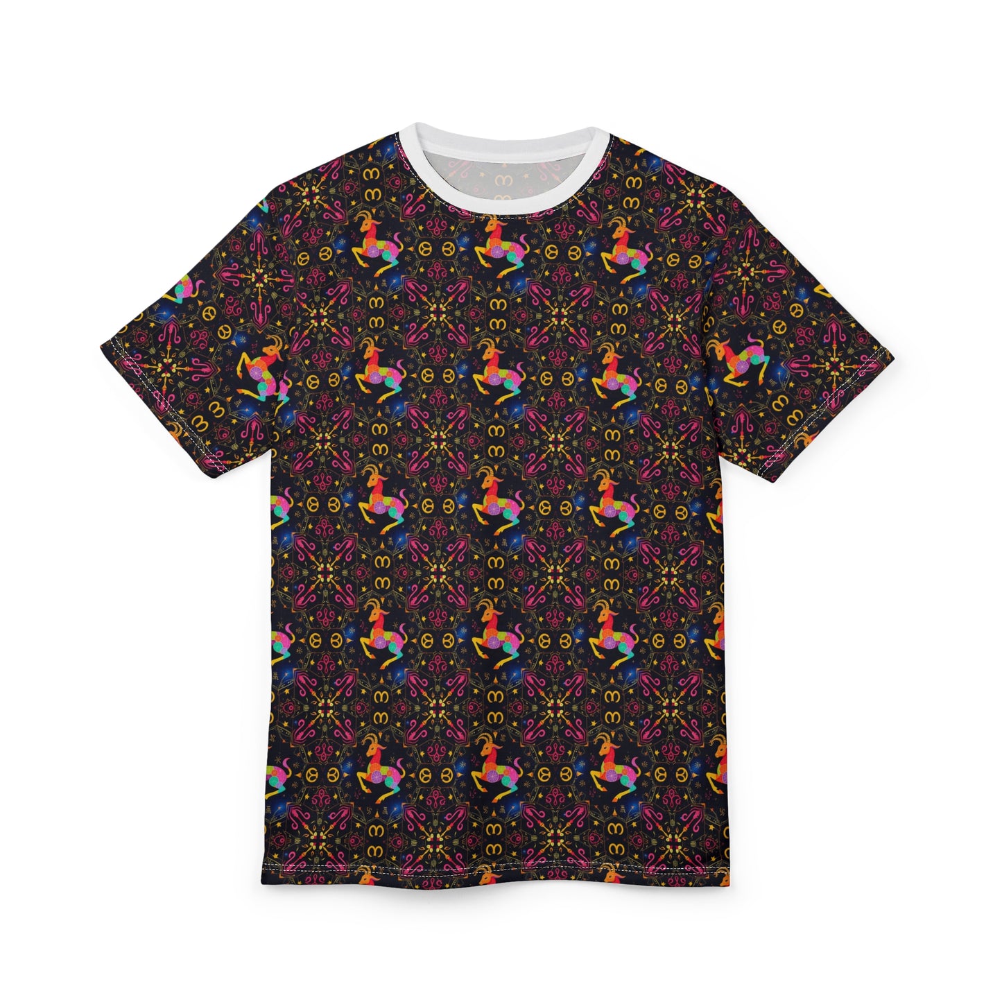 Unisex Cut & Sew T-Shirt, AOP, Capricorn, Zodiac v1, Pattern