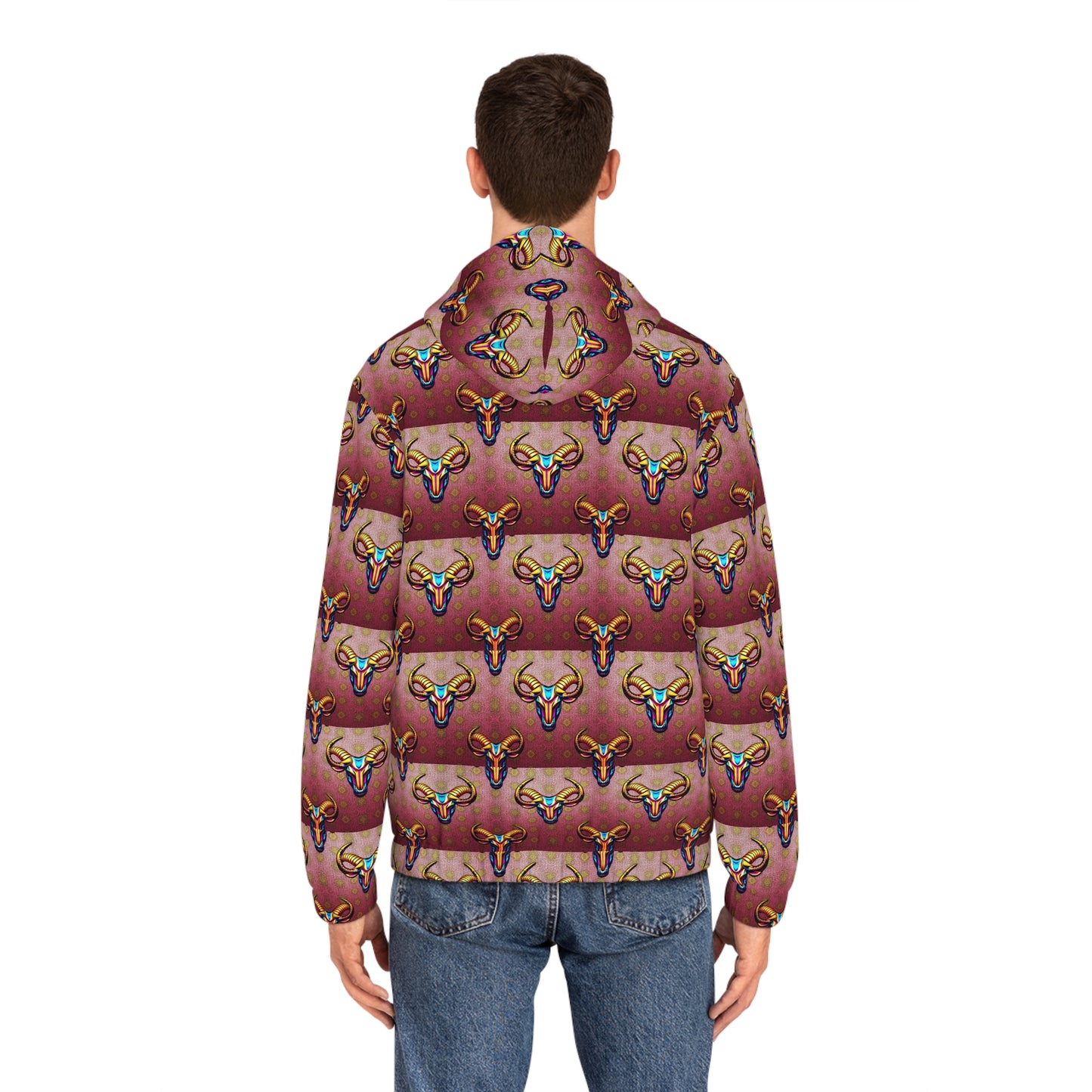 Full-Zip Hoodie (AOP), Taurus, Zodiac v3, Pattern